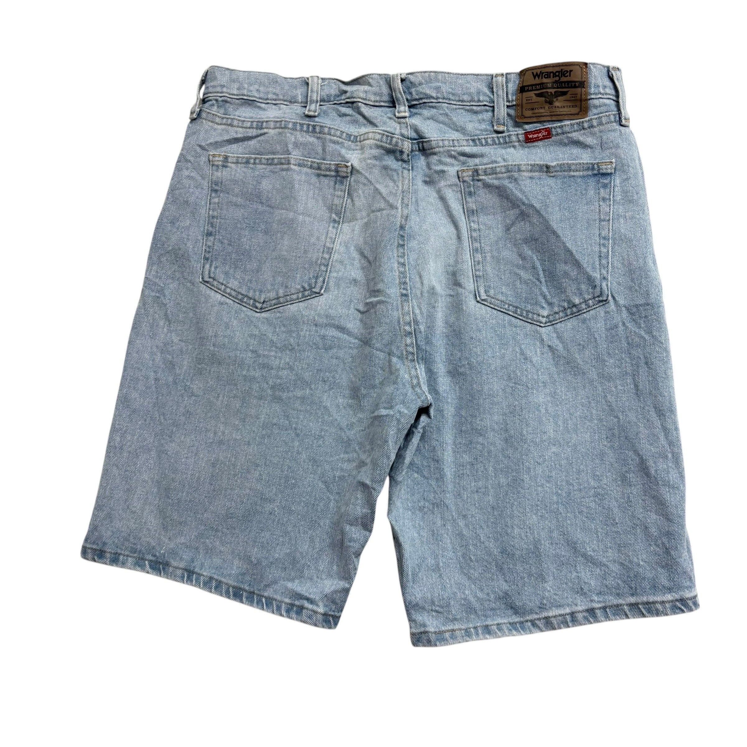 Wrangler Baggy Jorts W36 Mens Denim Shorts Light Blue Relaxed Fit Stretch