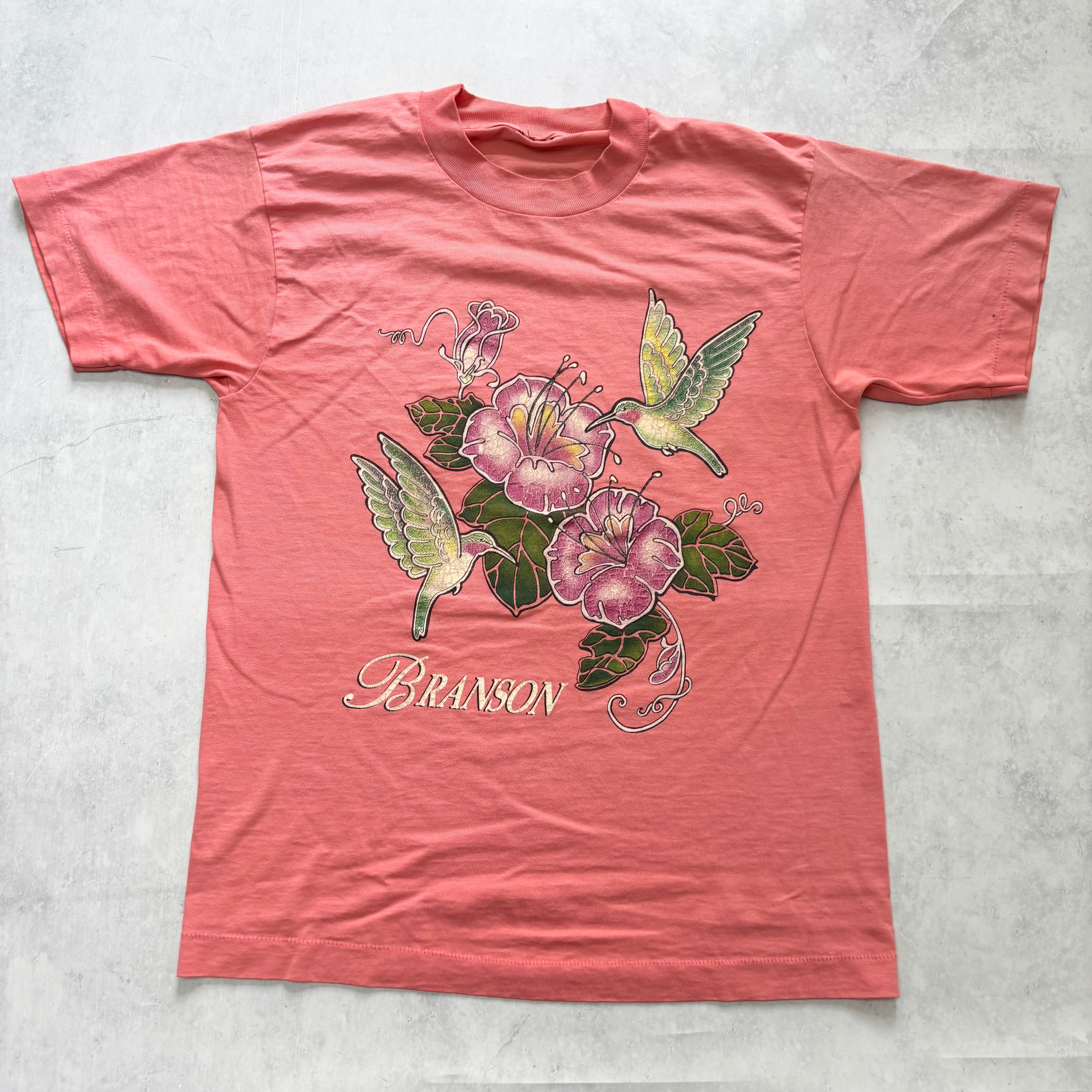 Vintage T Shirt Mens Small Peach Single Stitch Graphic Print 90s Tourist