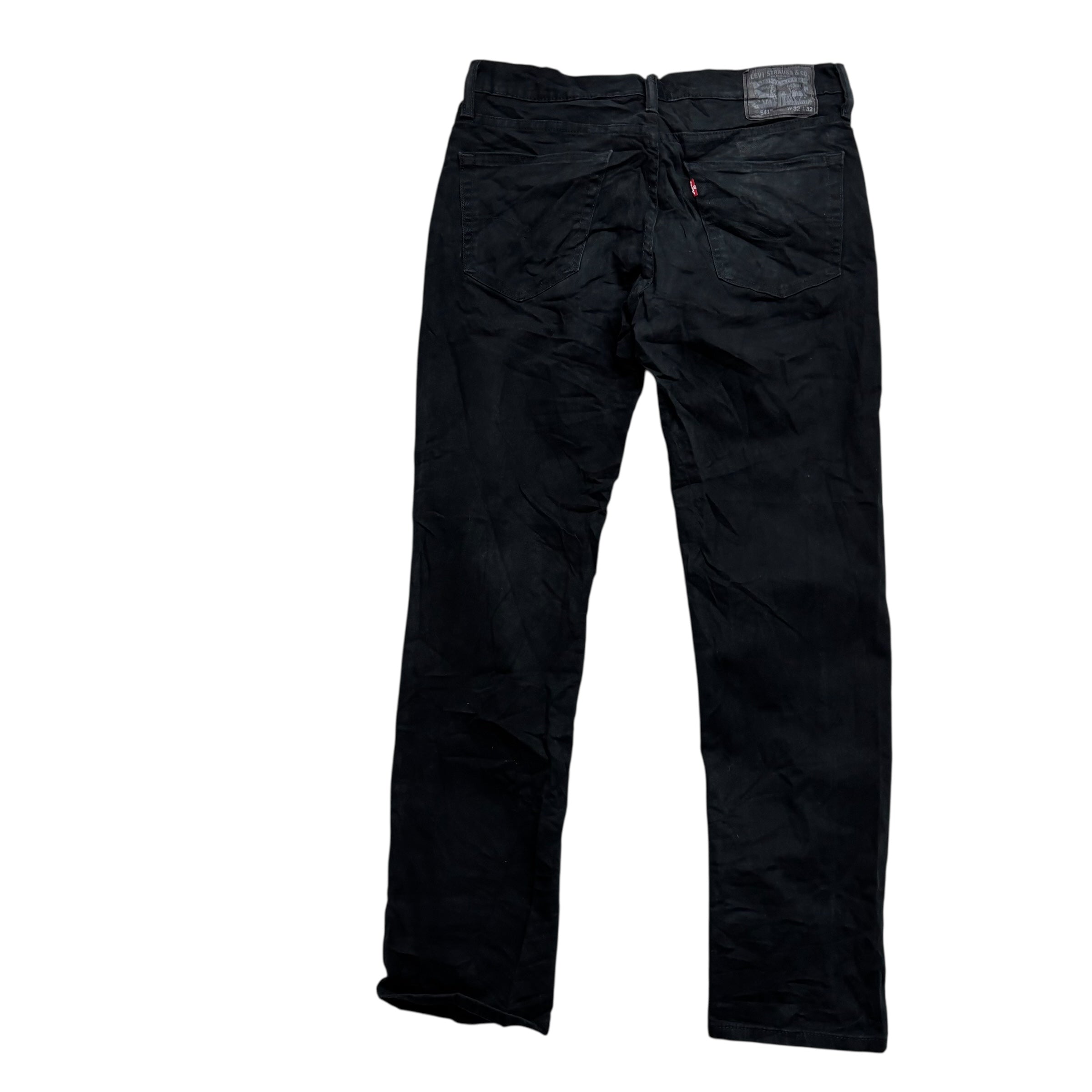 Levis 541 Jeans W32 L31 Mens Black Athletic Tapered Fit Stretch Denim (E)