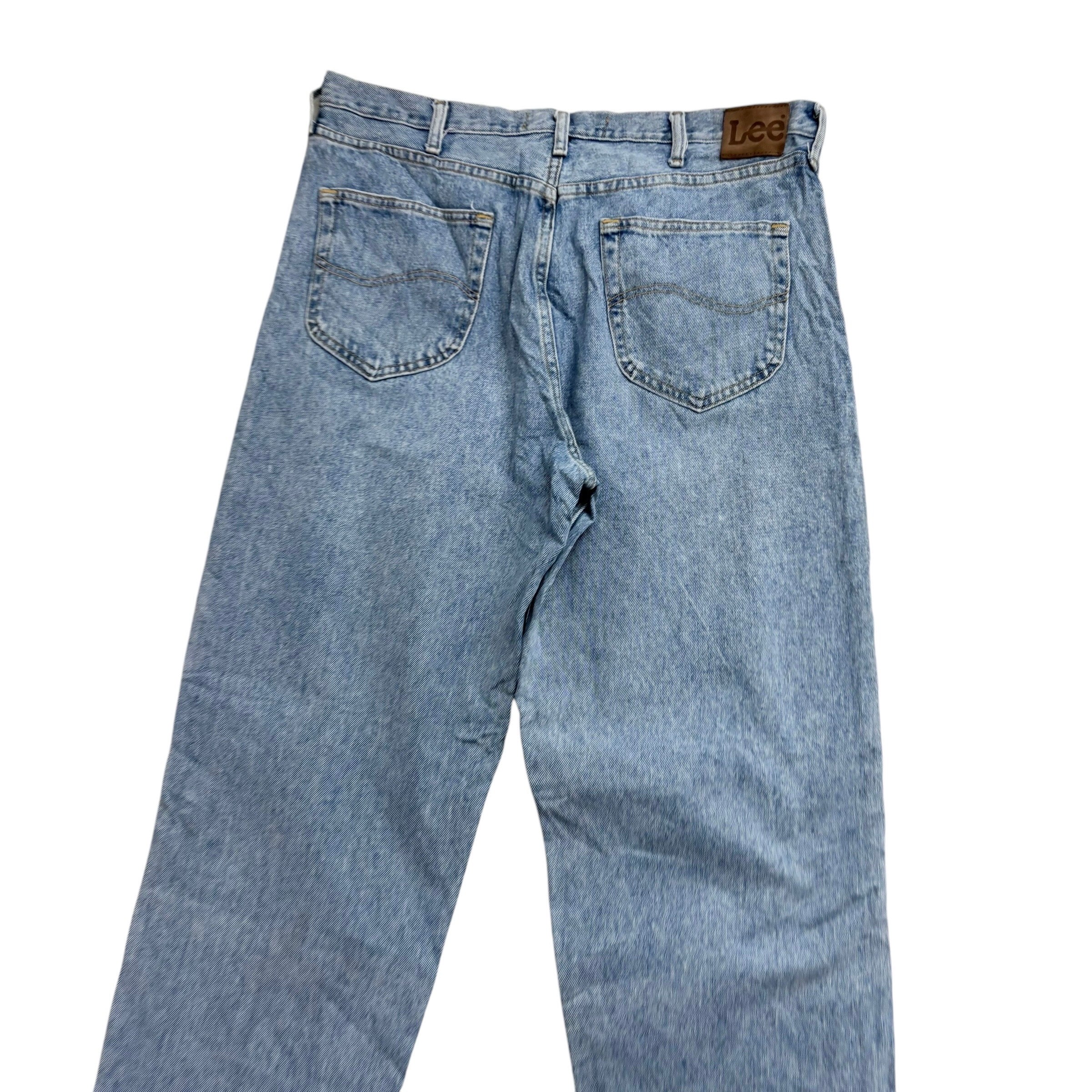 Lee Jeans W38 L32 Mens Light Blue Relaxed Straight Fit Vintage Denim (E)