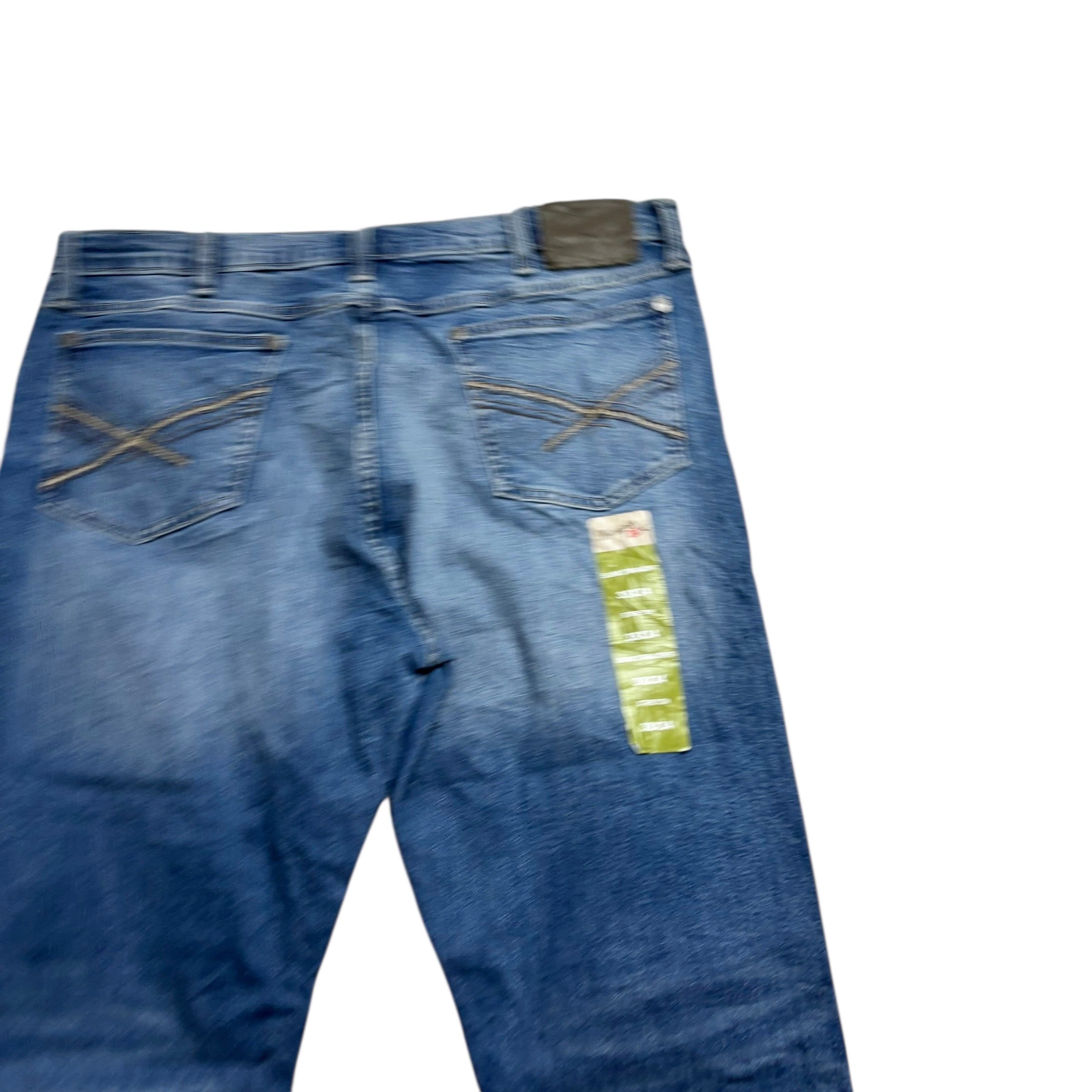 Wrangler Jeans W38 L34 Mens Mid Blue Slim Straight Fit Stretch Denim (E)