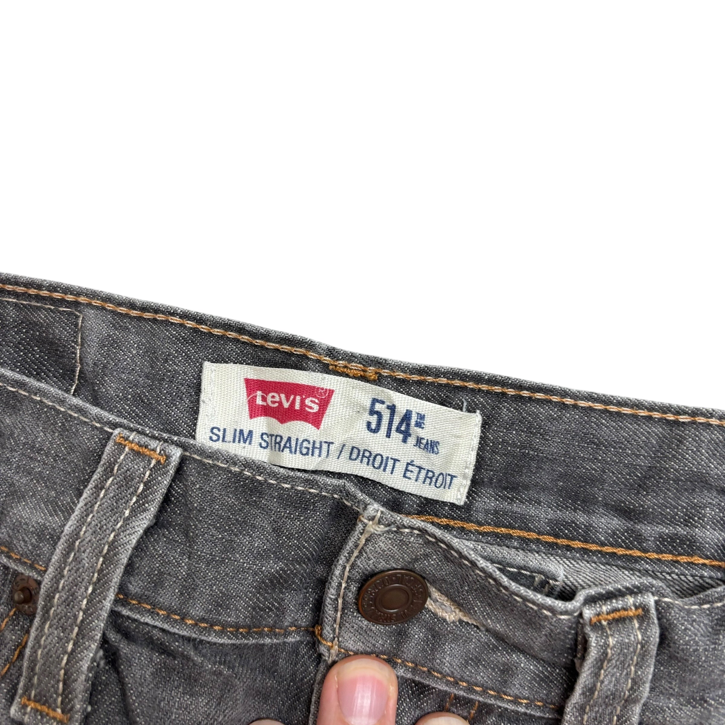 Levis 514 Jeans W31 L32 Mens Grey Regular Straight Fit Vintage Denim (E)