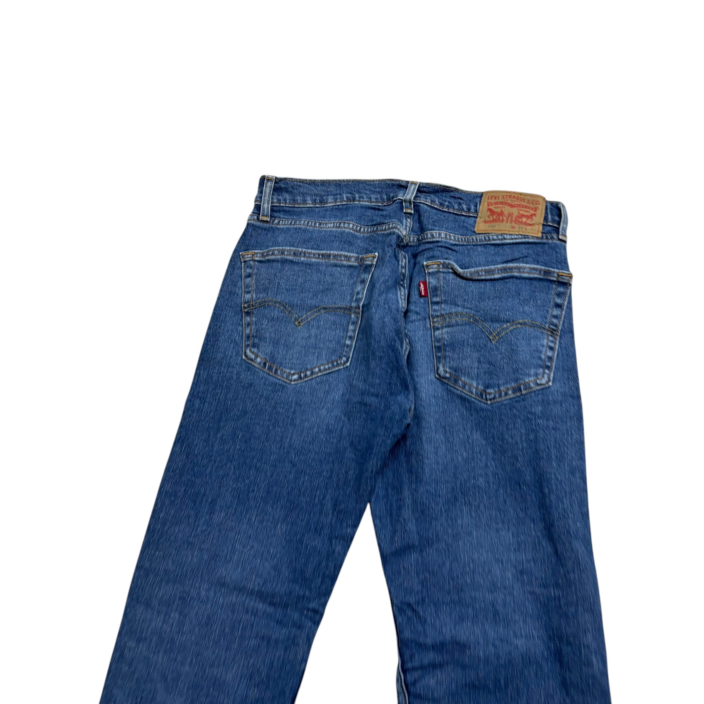 Levis 505 Jeans W30 L30 Mens Mid Blue Regular Straight Fit Stretch Denim (E)