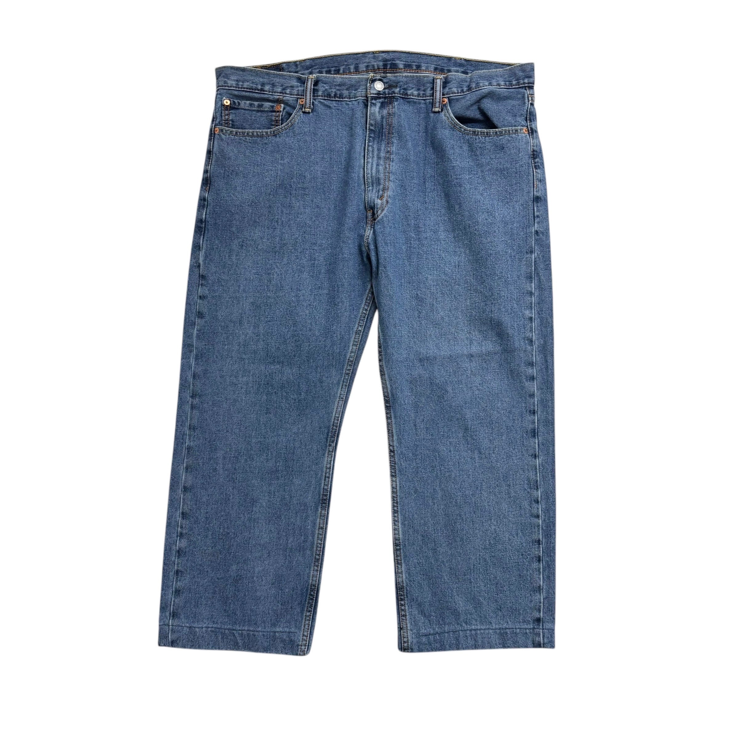 Levis 505 Jeans W42 L26 Mens Mid Blue Regular Straight Fit Denim