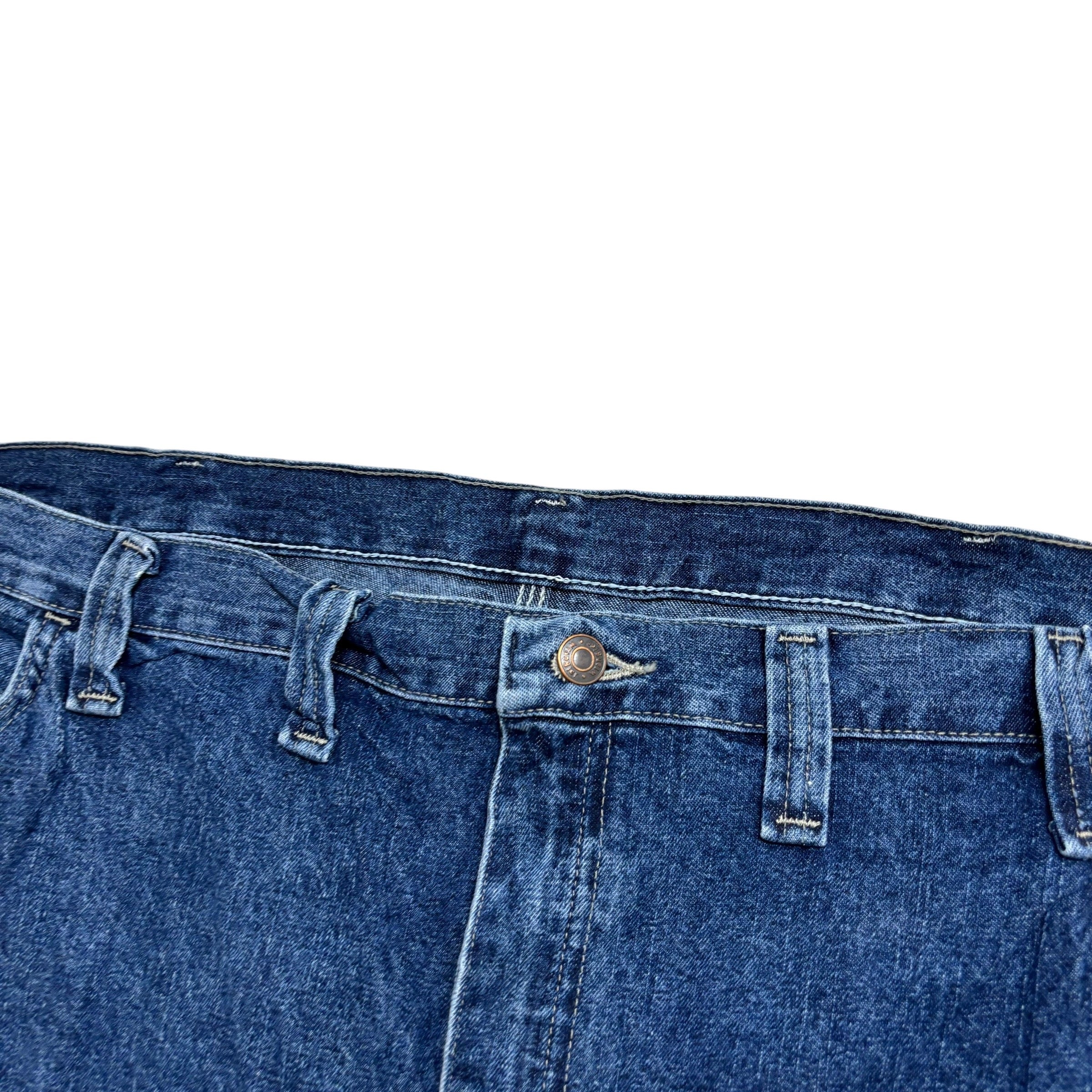 Wrangler Jorts W48 Mens Mid Blue Denim Shorts Baggy Relaxed Carpenter (E)