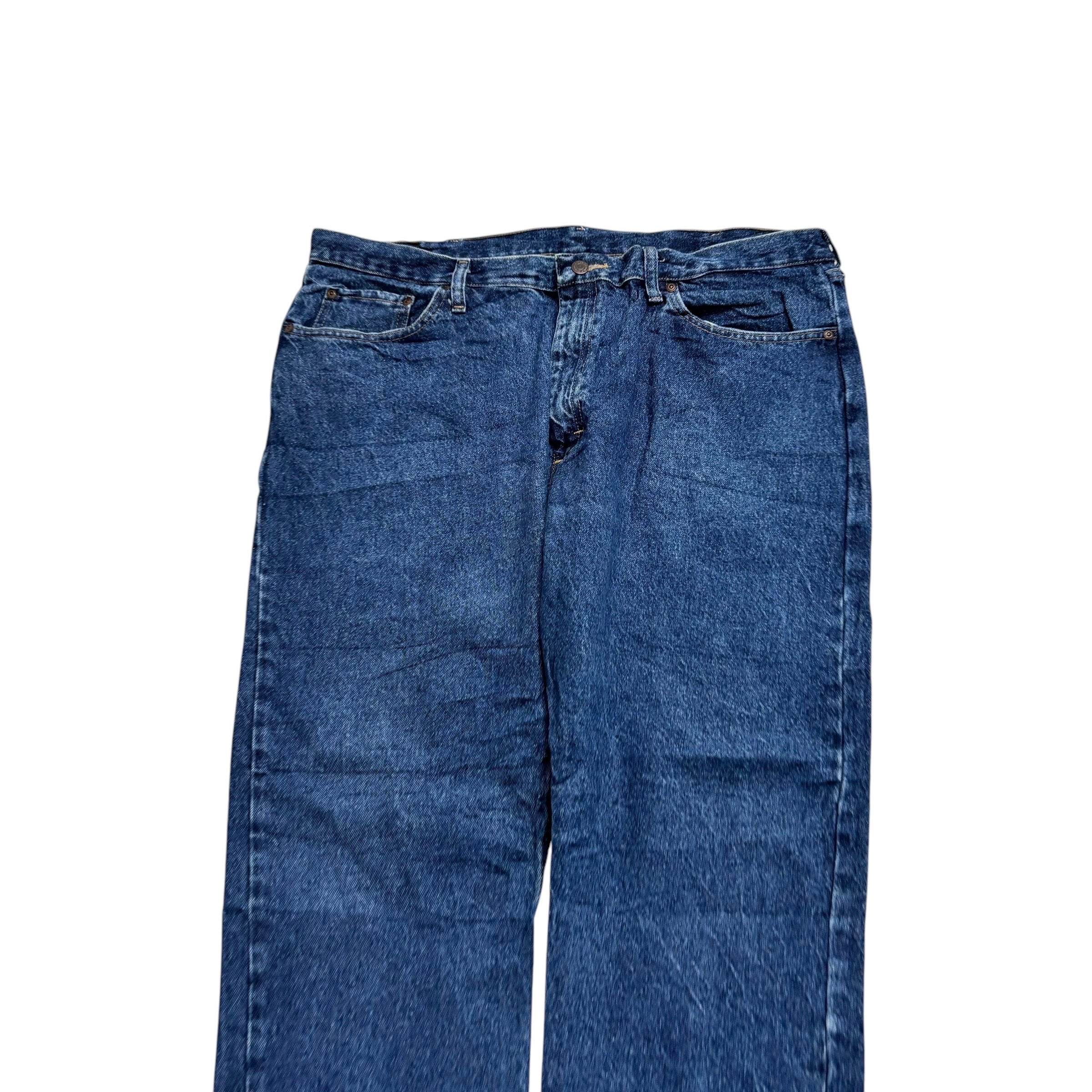 Wrangler Jeans W40 L30 Mens Mid Blue Regular Straight Fit Denim (E)