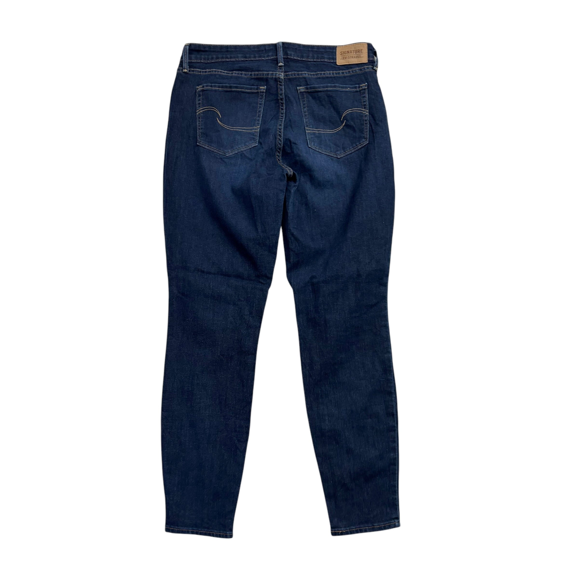 Levis Signature Jeans W28 L30 Womens Skinny Fit Dark Blue Stretch Denim (E)