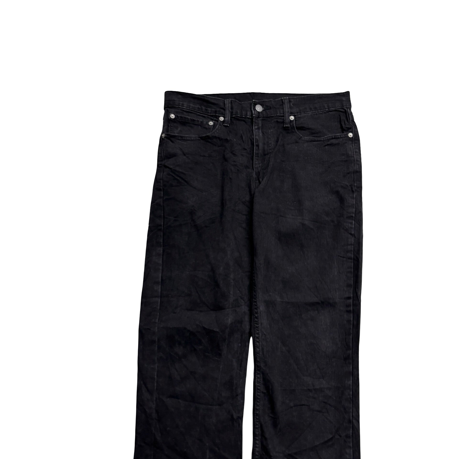 Levis 514 Jeans W34 L30 Mens Black Regular Straight Fit Stretch Denim (E)