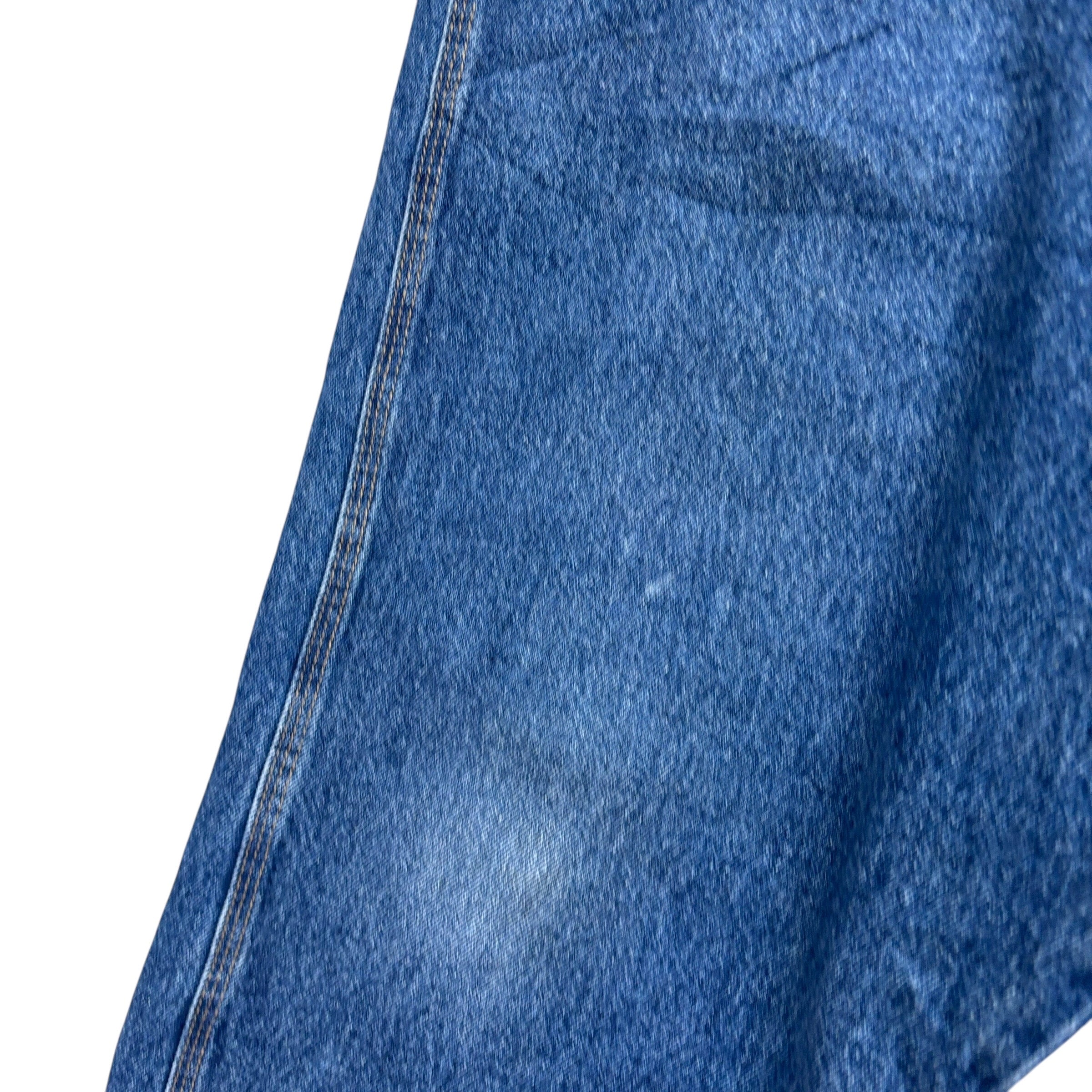 Wrangler Carpenter Jeans W42 L30 Mens Mid Blue Baggy Relaxed Straight Fit Denim