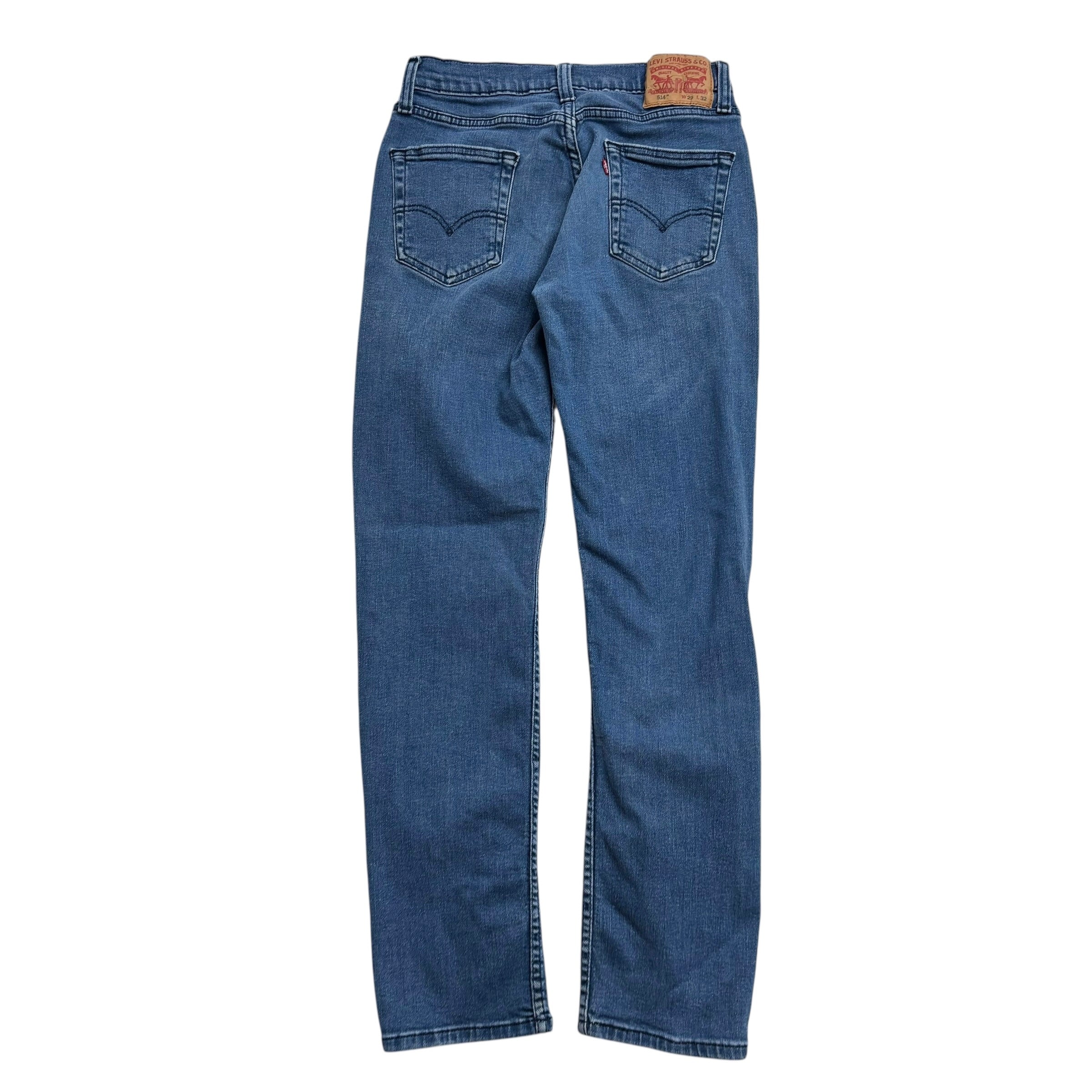 Levis 514 Jeans W28 L31 Mens Mid Blue Slim Straight Fit Stretch Denim