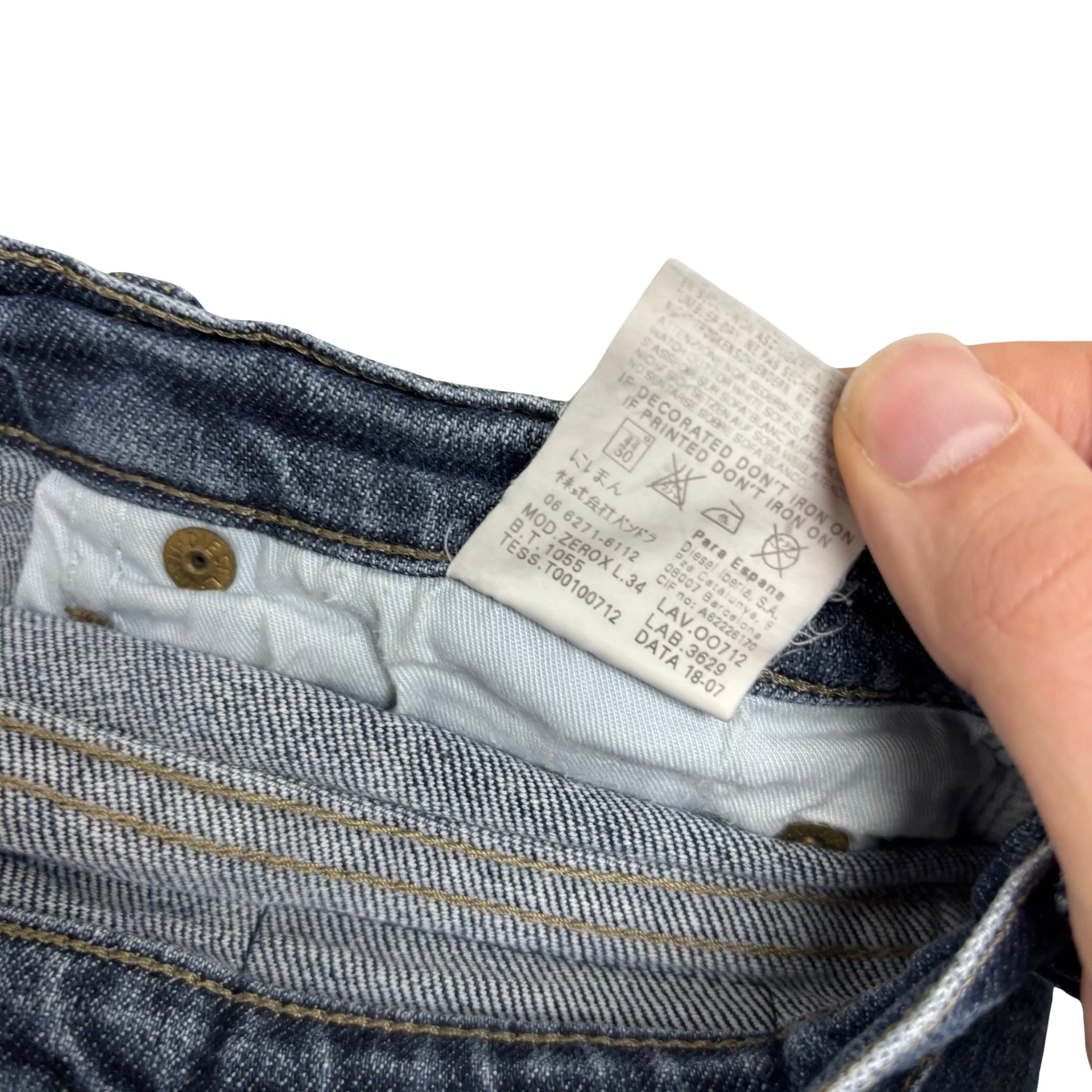 Diesel Zerox Jeans W29 L34 Mens Mid Blue Slim Straight Fit Stretch Denim