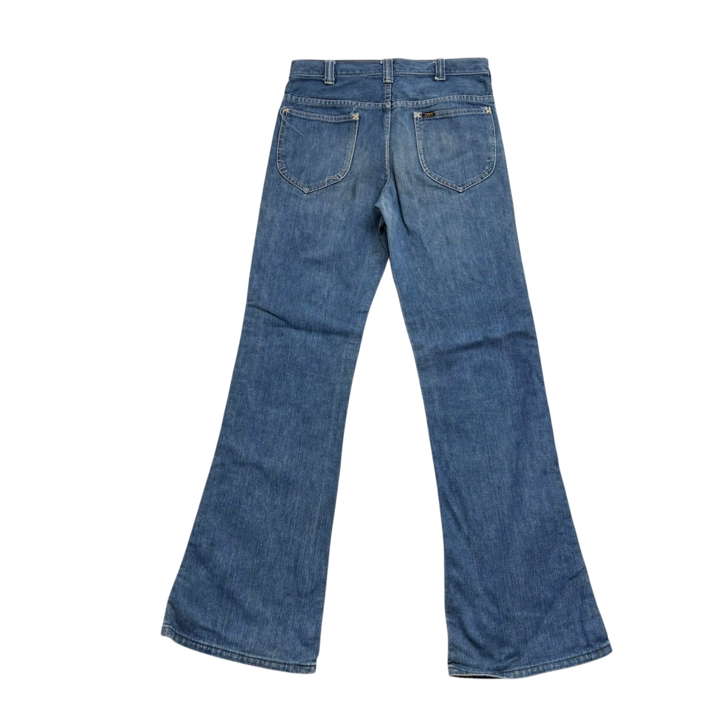 Lee Jeans W29 L33 Mens Mid Blue Regular Bootcut Fit Vintage 80s Denim