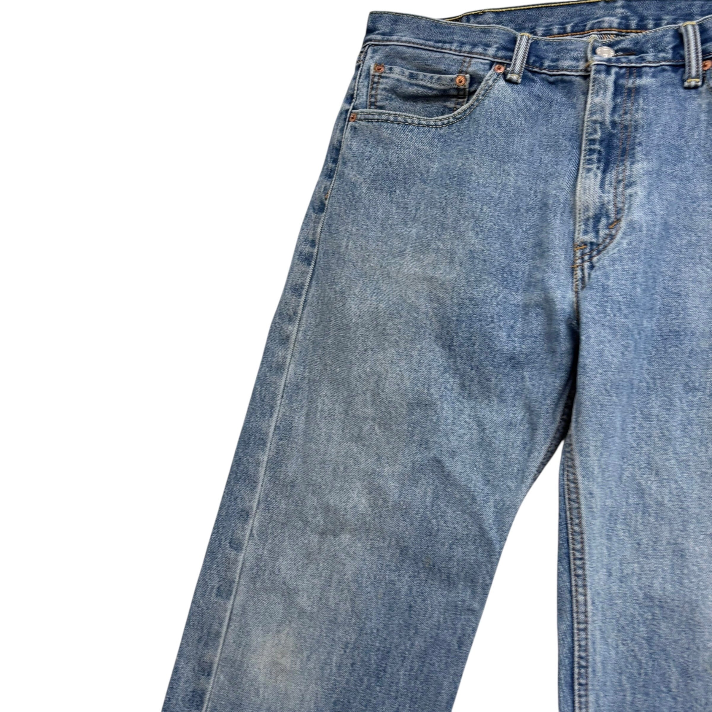 Levis 505 Jeans W38 L30 Mens Mid Blue Regular Straight Fit Denim (F)