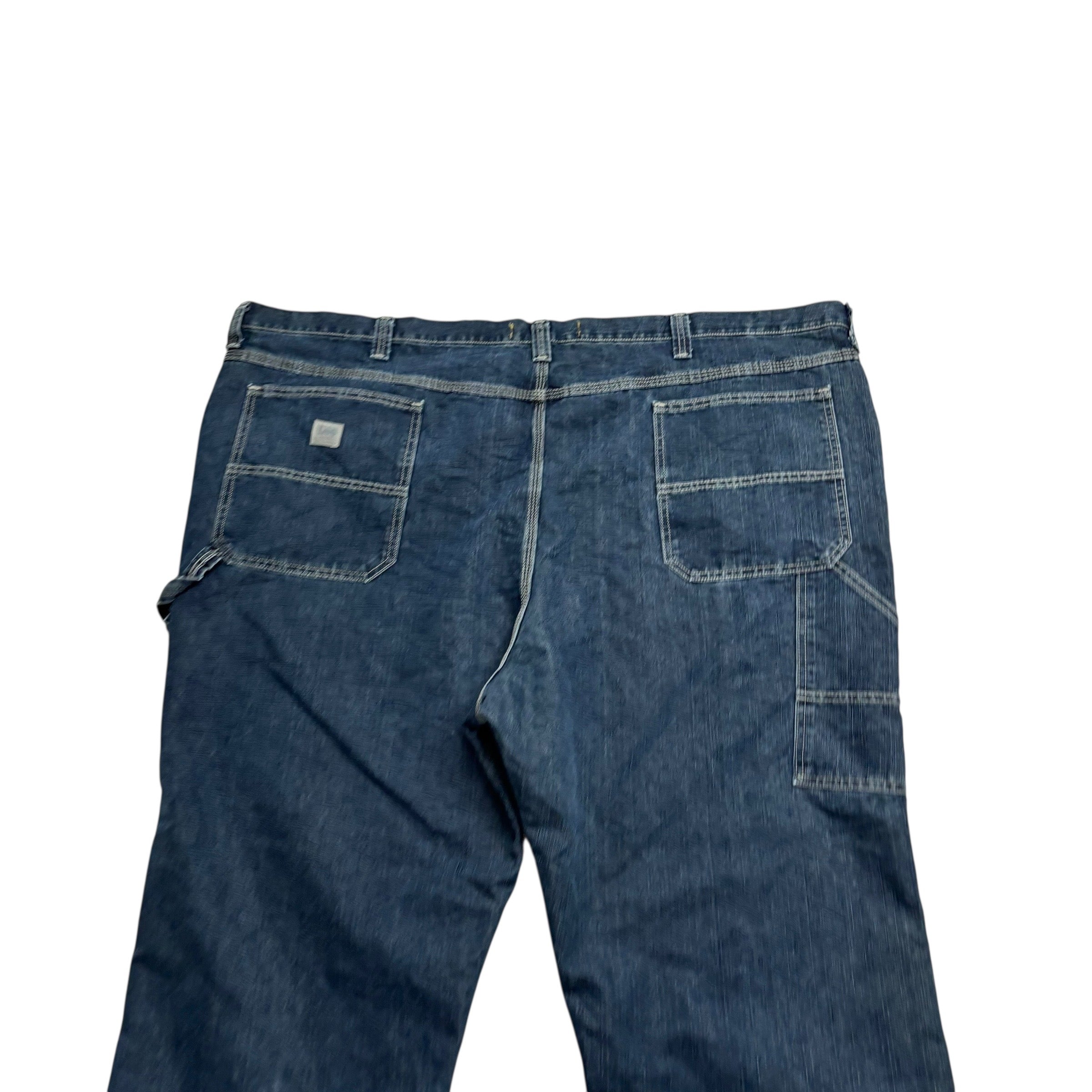 Lee Carpenter Jeans W56 L30 Mens Dark Blue Relaxed Straight Fit Denim (E)