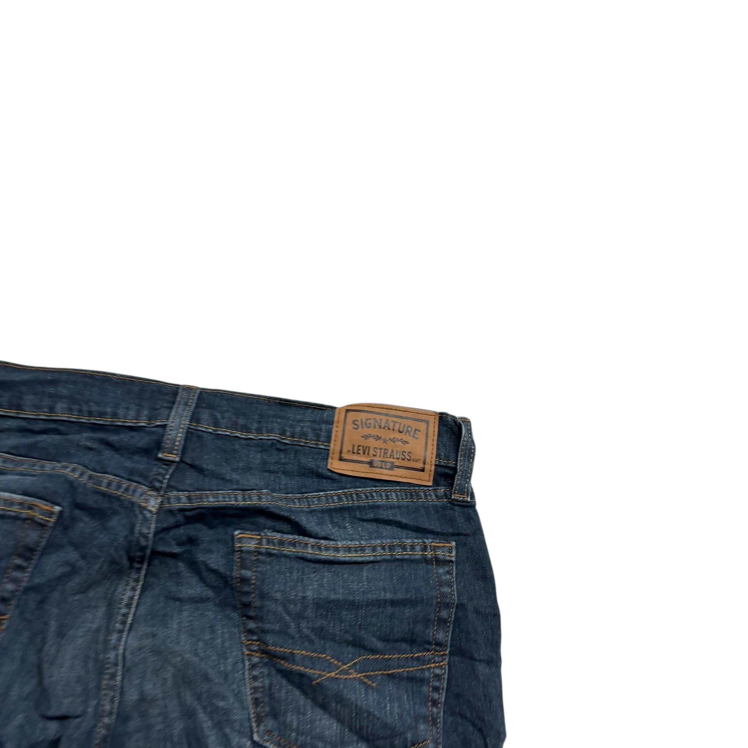 Levis Signature Jeans W34 L29 Mens Dark Blue Regular Straight Fit Stretch (E)