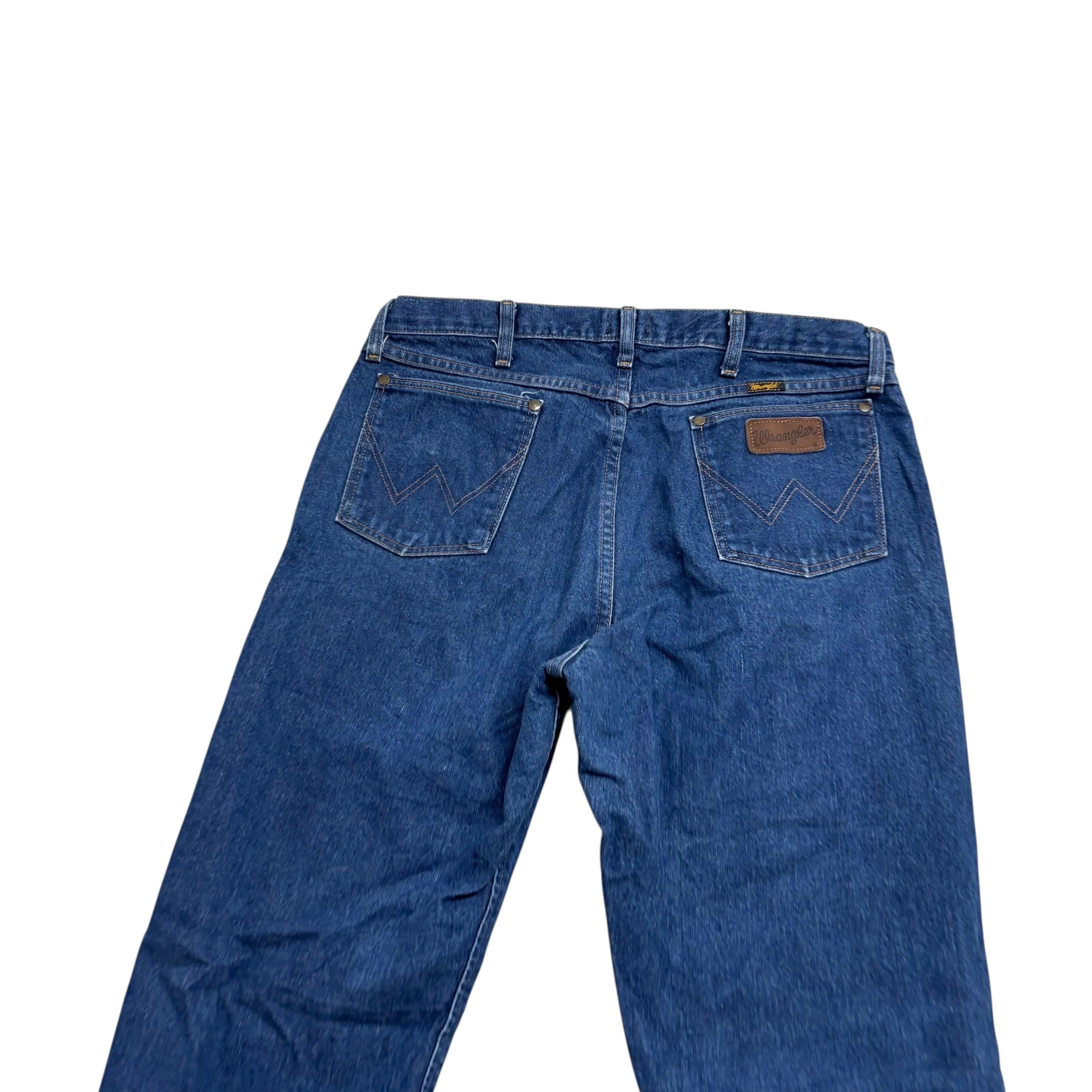 Wrangler Jeans Cowboy Cut W35 L32 Mens Dark Blue 47MWZ Original Fit Denim (E)