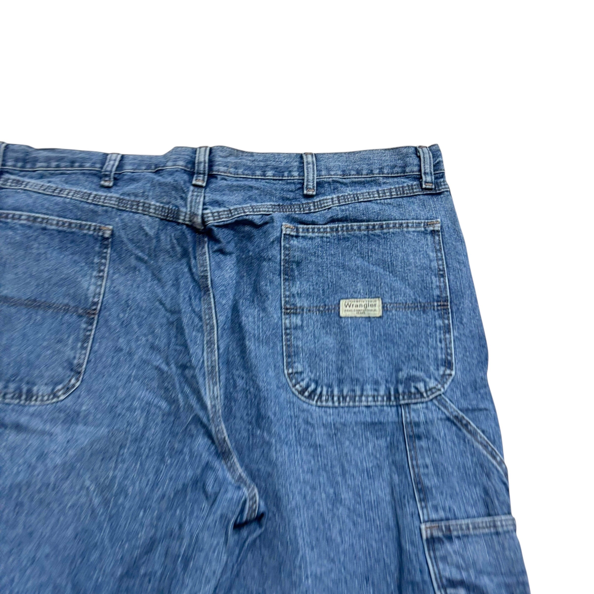 Wrangler Carpenter Jeans W40 L32 Mens Mid Blue Relaxed Straight Fit Denim (E)