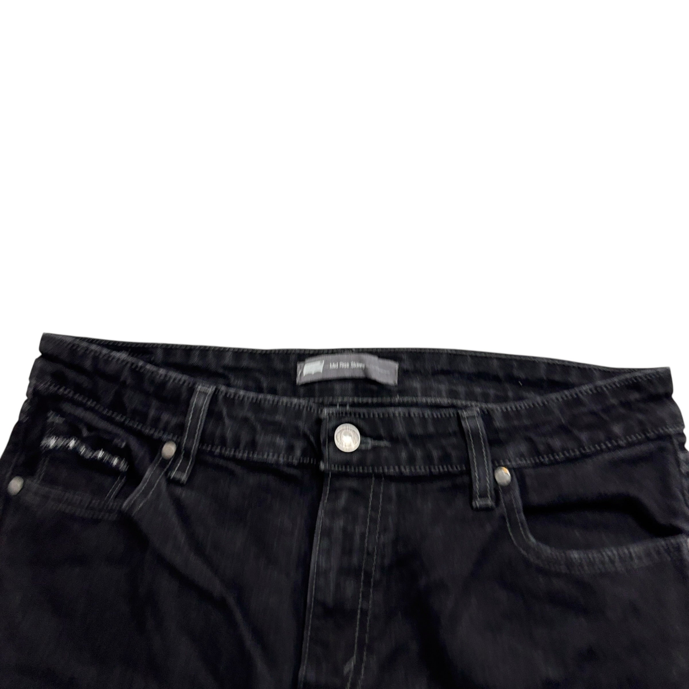 Levis Jeans W32 L31 Womens Skinny Fit Black Stretch Vintage Denim (E)