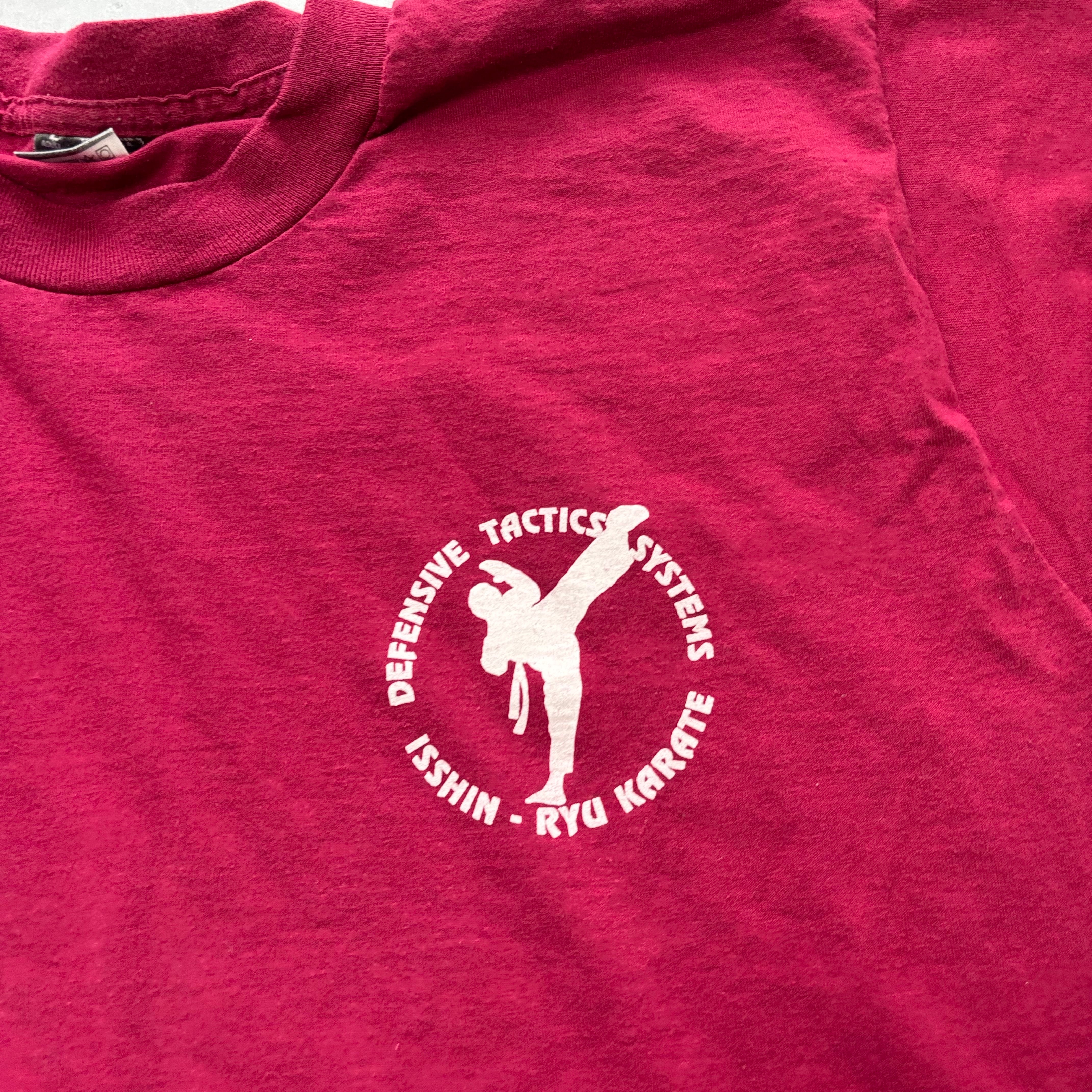 Vintage T Shirt Mens Medium Burgundy Single Stitch Graphic Print 90s USA