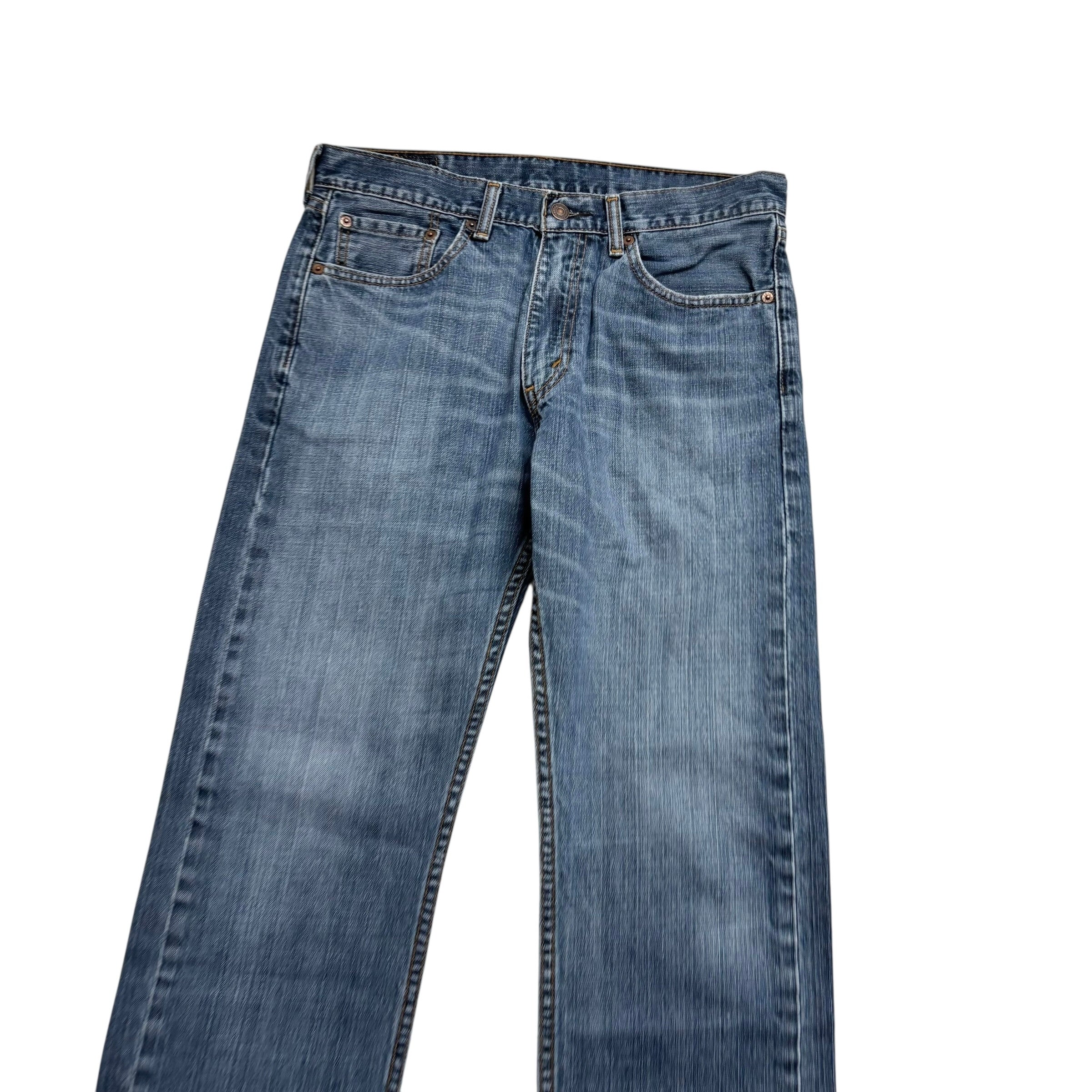 Levis 505 Jeans W32 L30 Mens Mid Blue Regular Straight Fit Denim