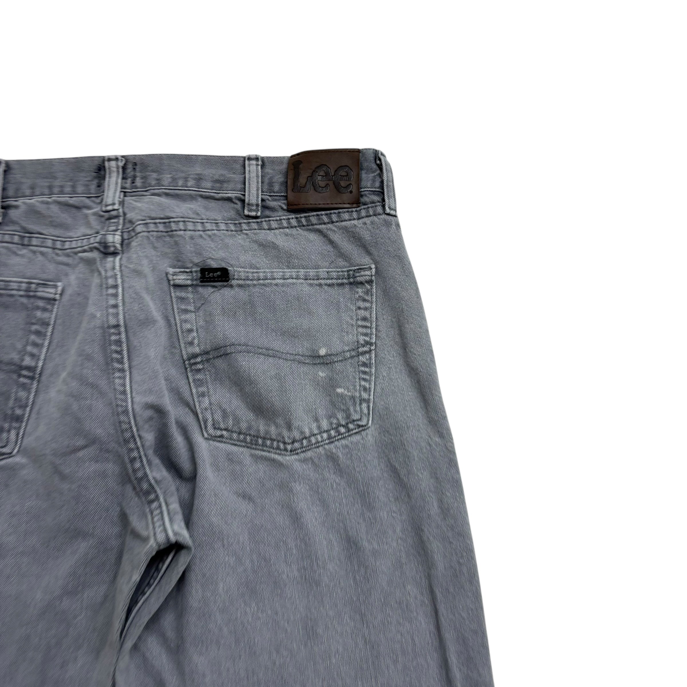 Lee Jeans W36 L29 Mens Grey Regular Straight Fit Denim