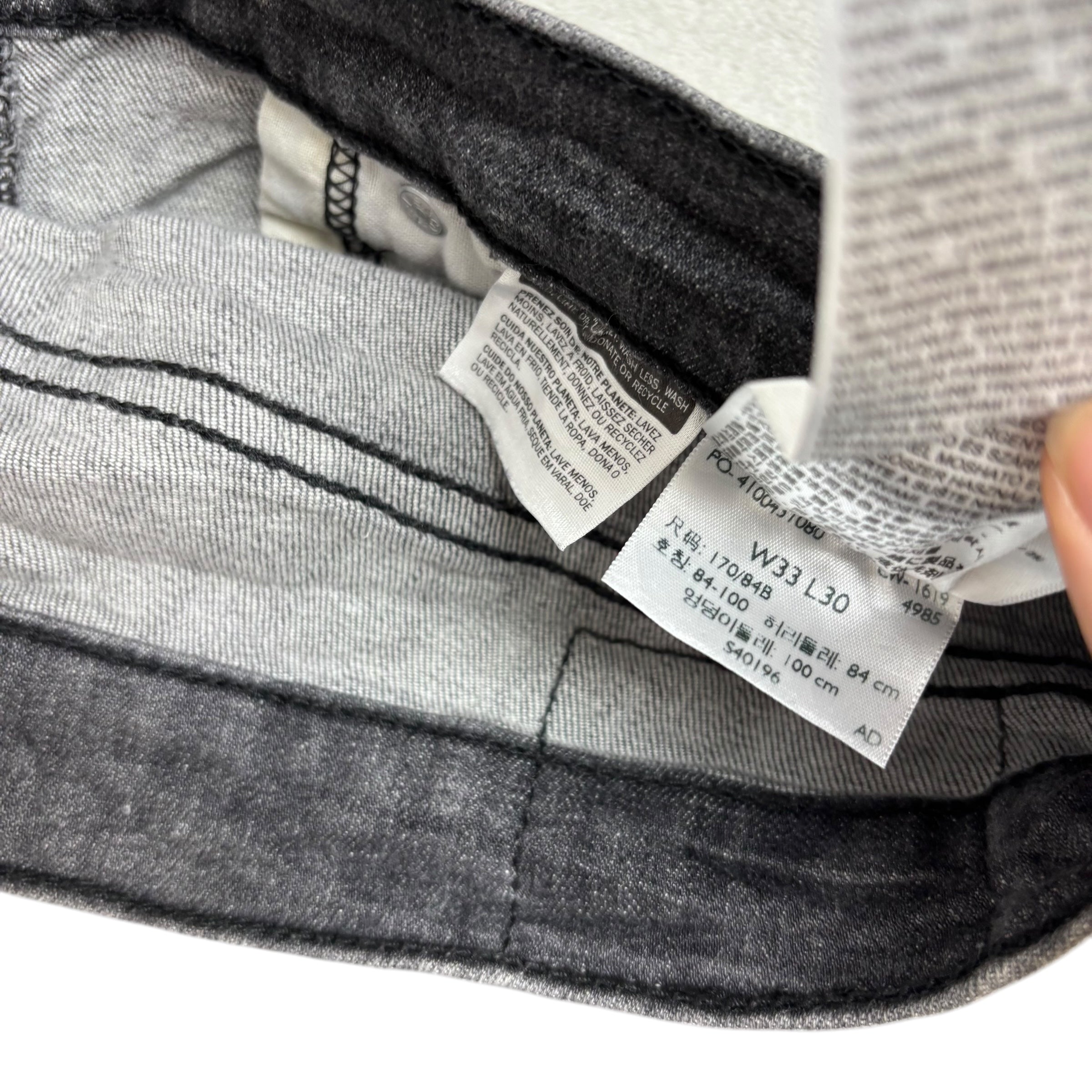 Levis 514 Jeans W34 L30 Mens Grey Regular Straight Fit Stretch Denim (E)