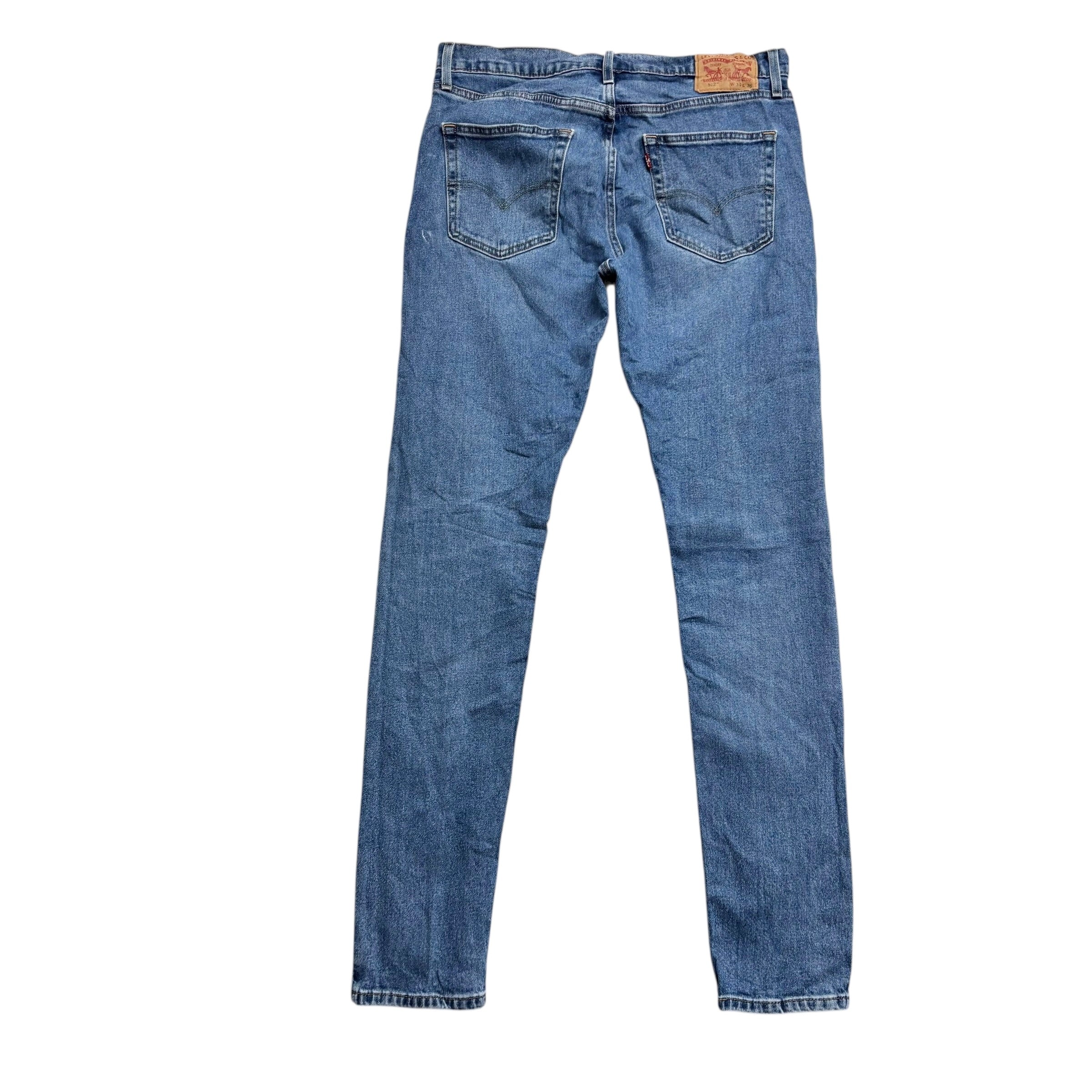 Levis 512 Jeans W34 L36 Mens Mid Blue Slim Tapered Fit Stretch Denim