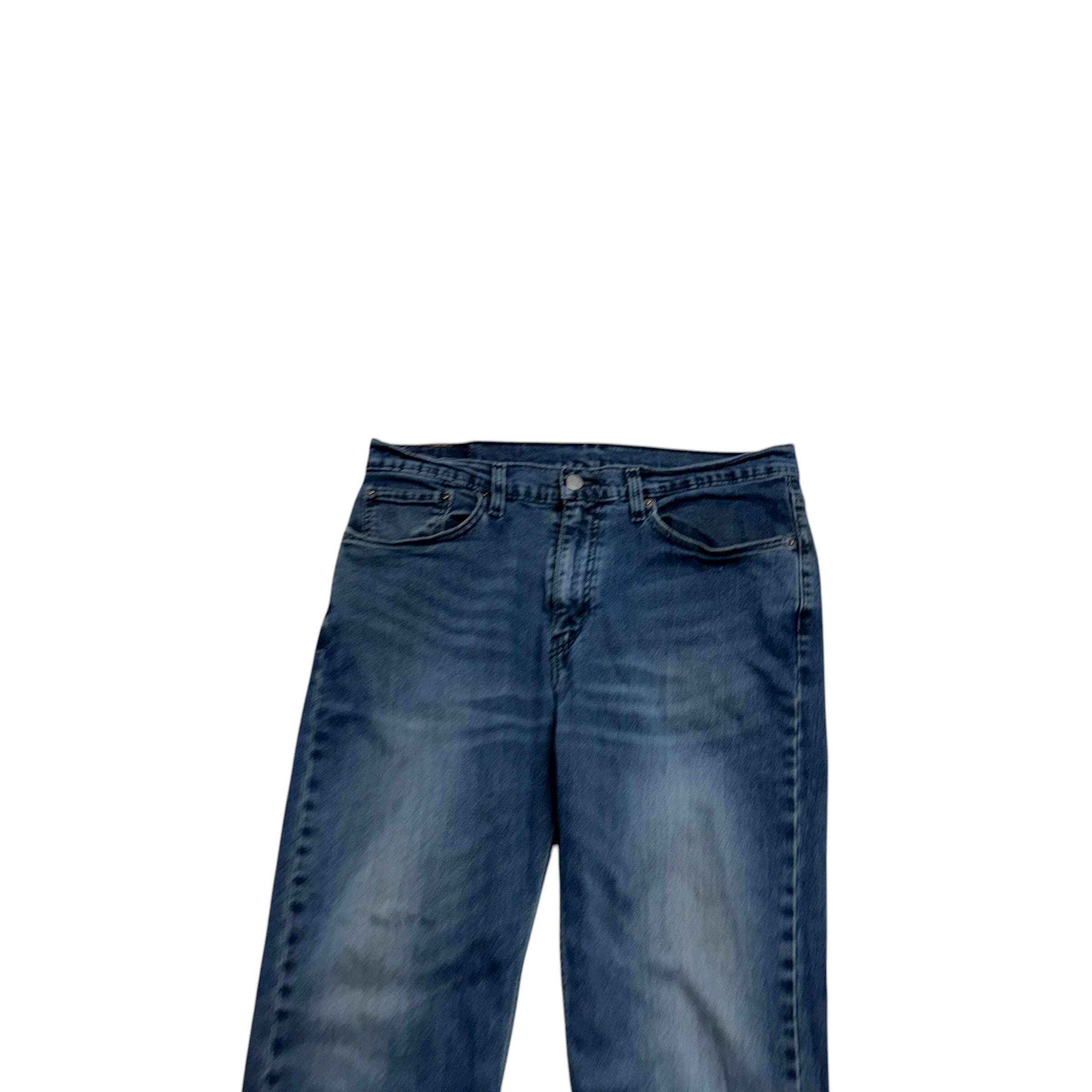 Levis 514 Jeans W34 L31 Mens Navy Blue Regular Straight Fit Stretch Denim