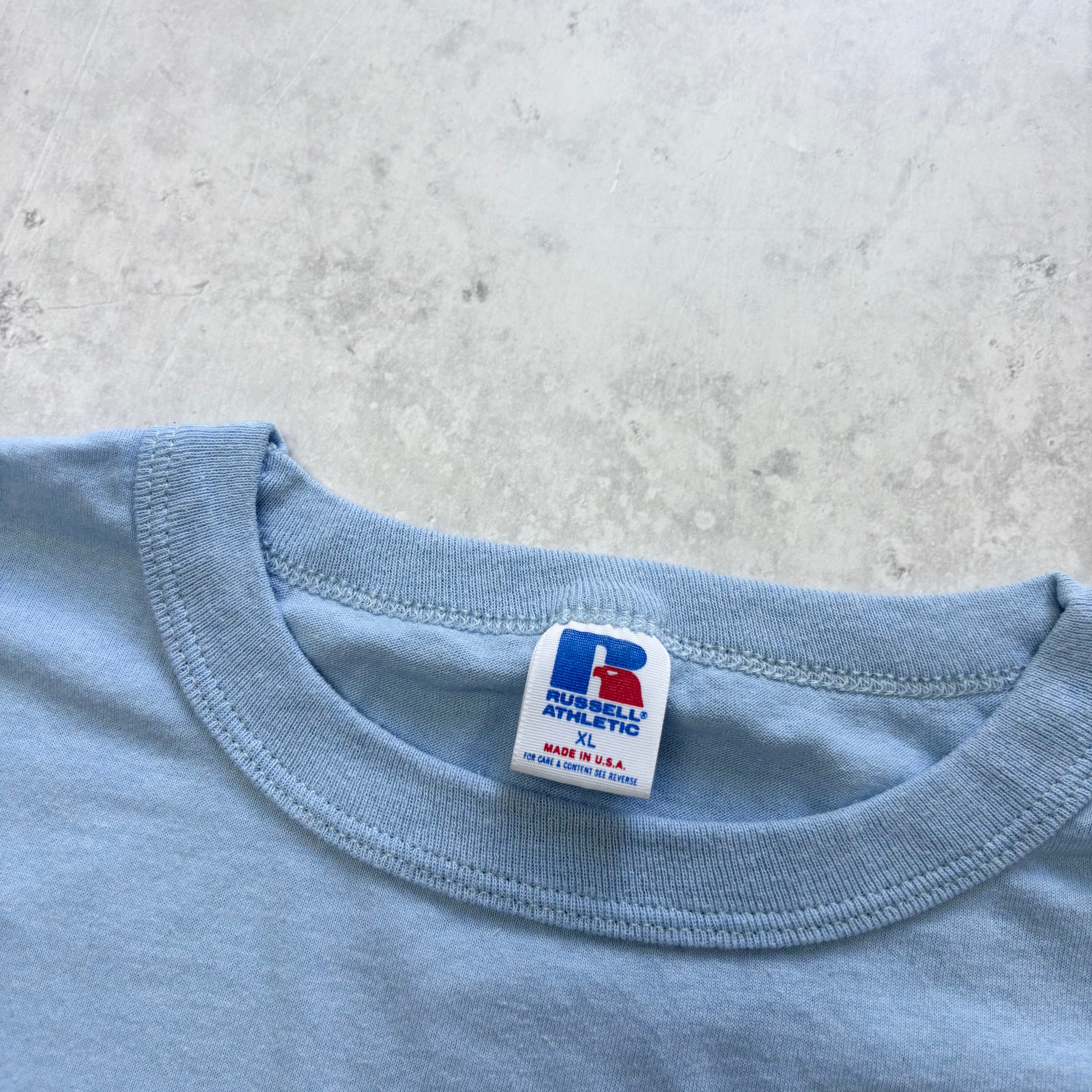 Vintage T Shirt Mens XL Blue Single Stitch Graphic Print 90s USA