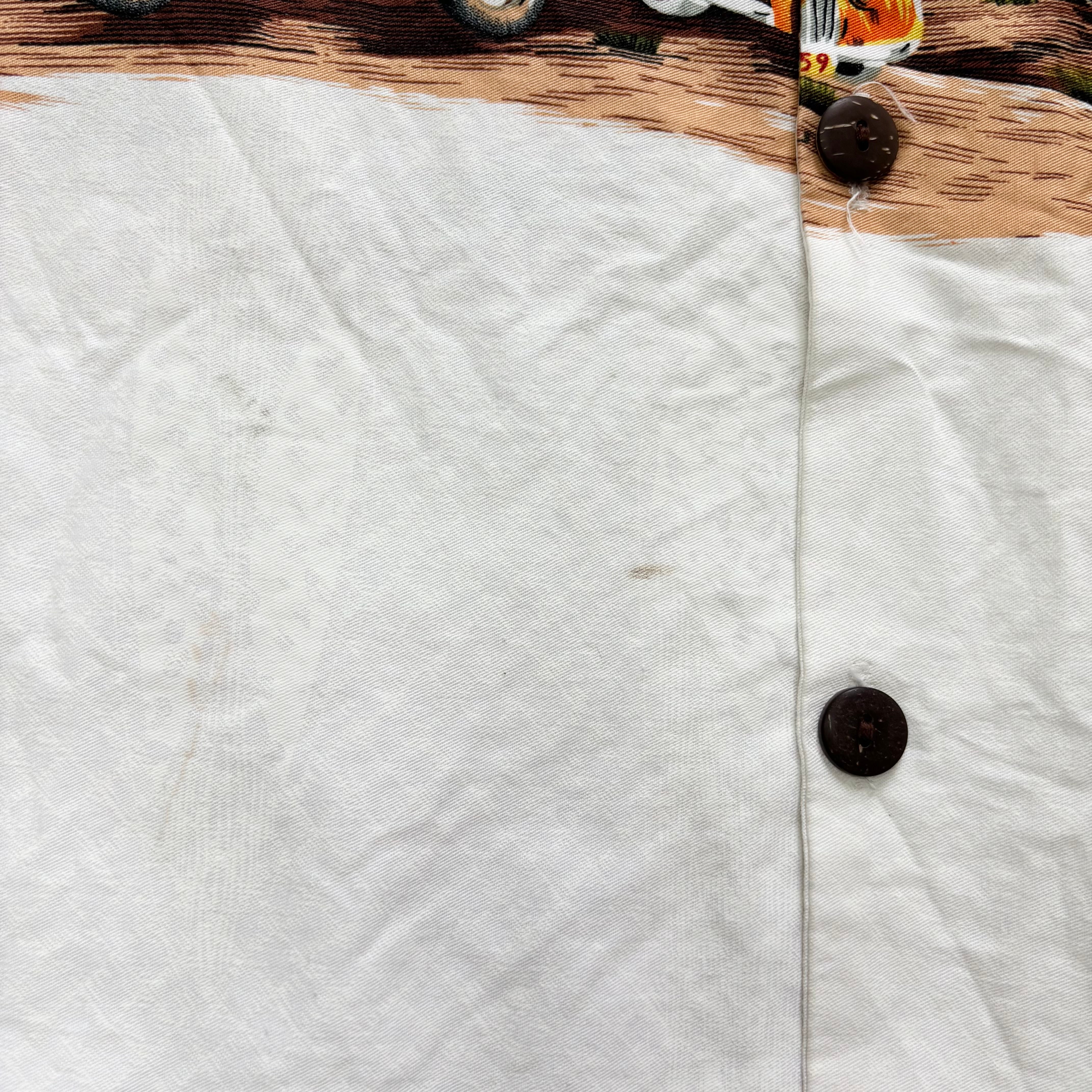 Vintage Hawaiian Shirt Mens XL White Floral Aloha Short Sleeve Cotton (F)