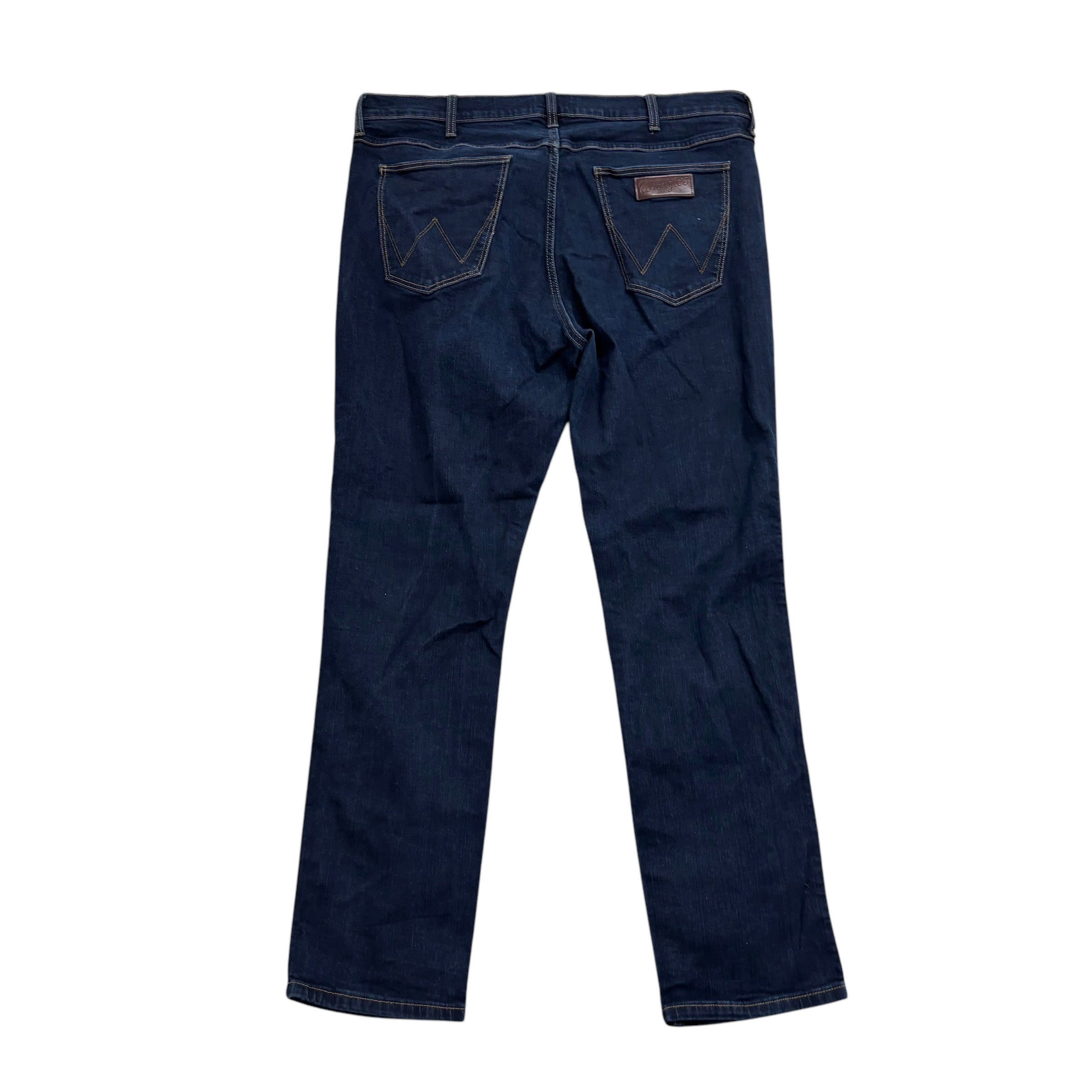 Wrangler Greensboro Jeans W40 L32 Mens Dark Blue Regular Straight Fit Stretch (E)