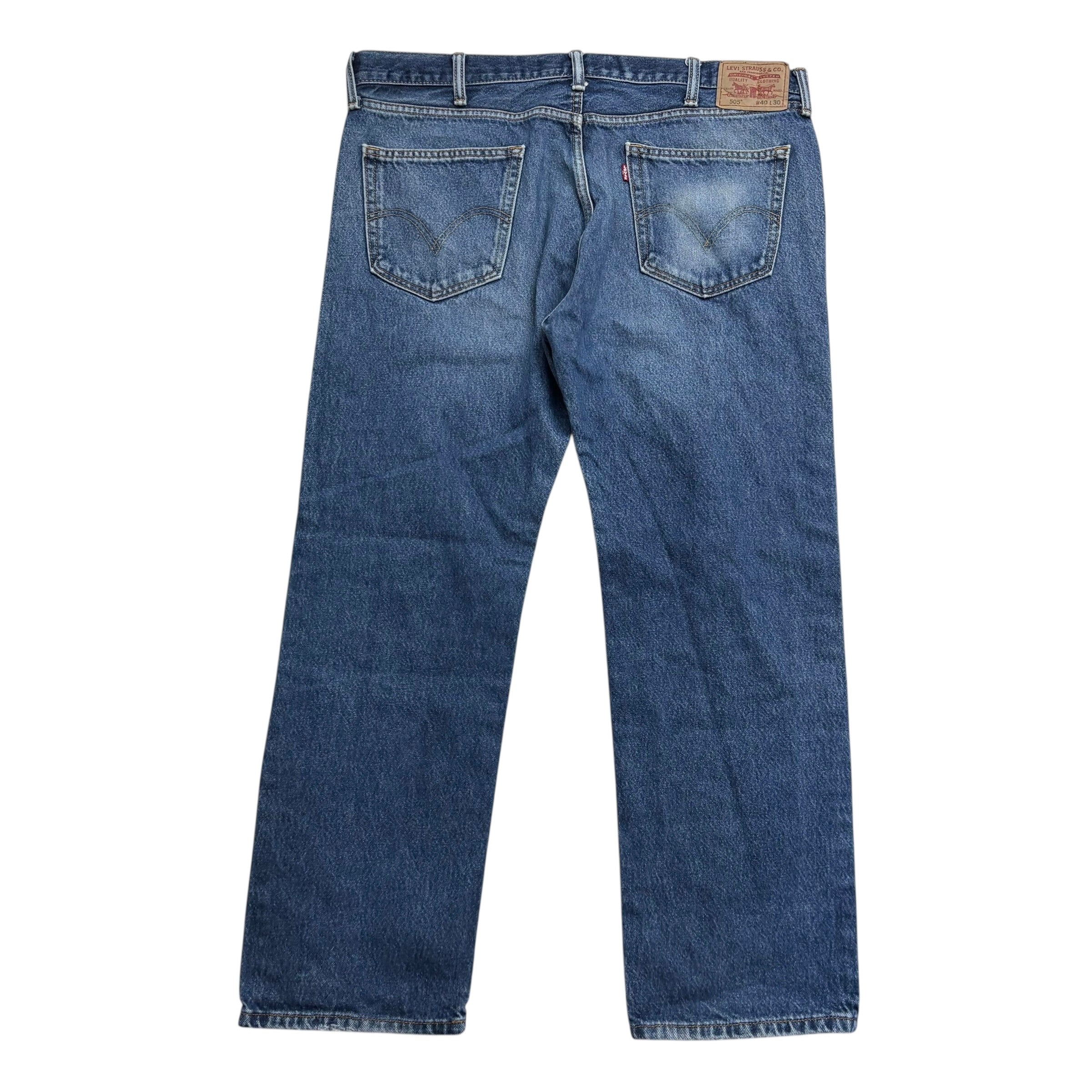 Levis 505 Jeans W40 L30 Mens Mid Blue Regular Straight Fit Vintage Denim (F)