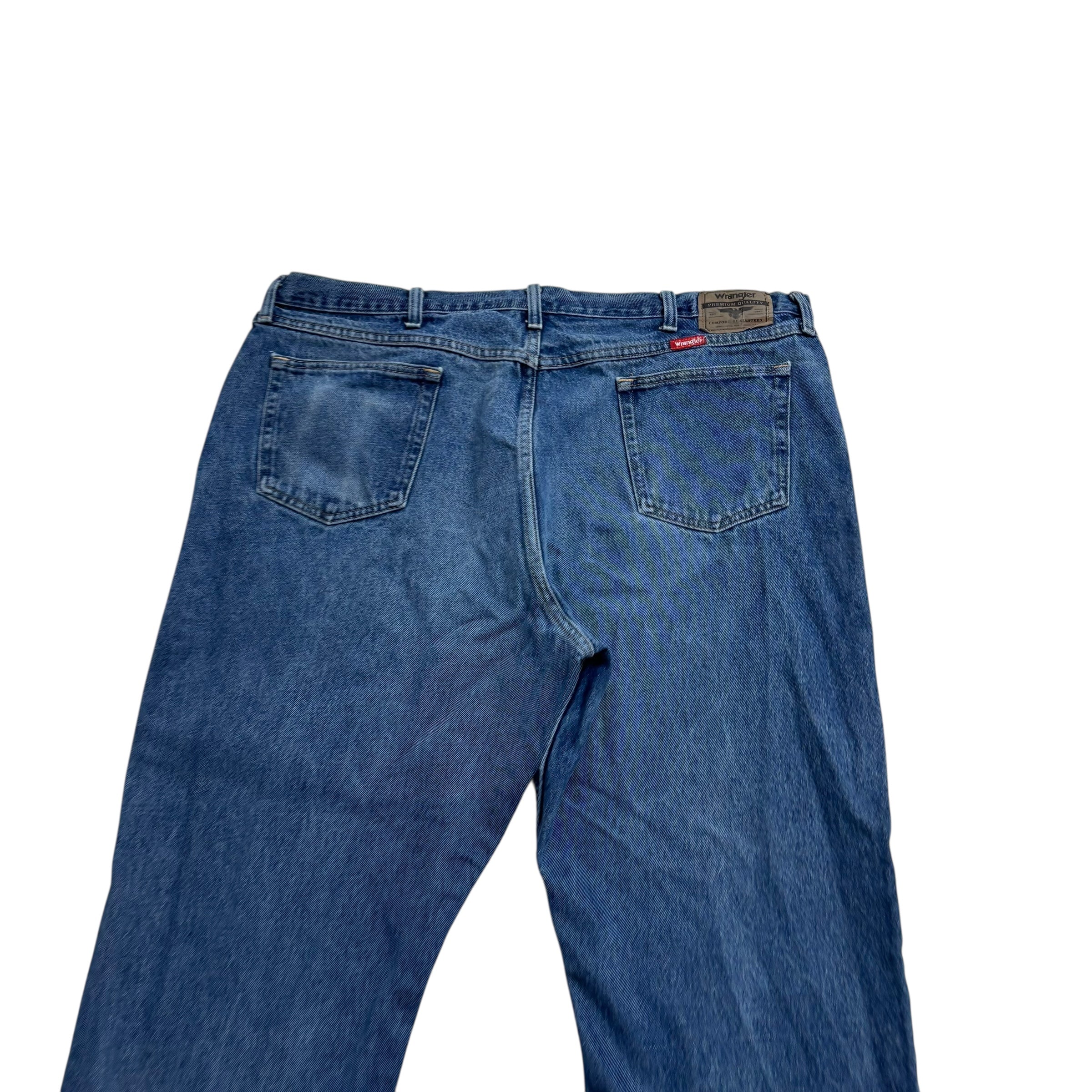 Wrangler Jeans W44 L30 Mens Mid Blue Relaxed Straight Fit Baggy Denim (E)