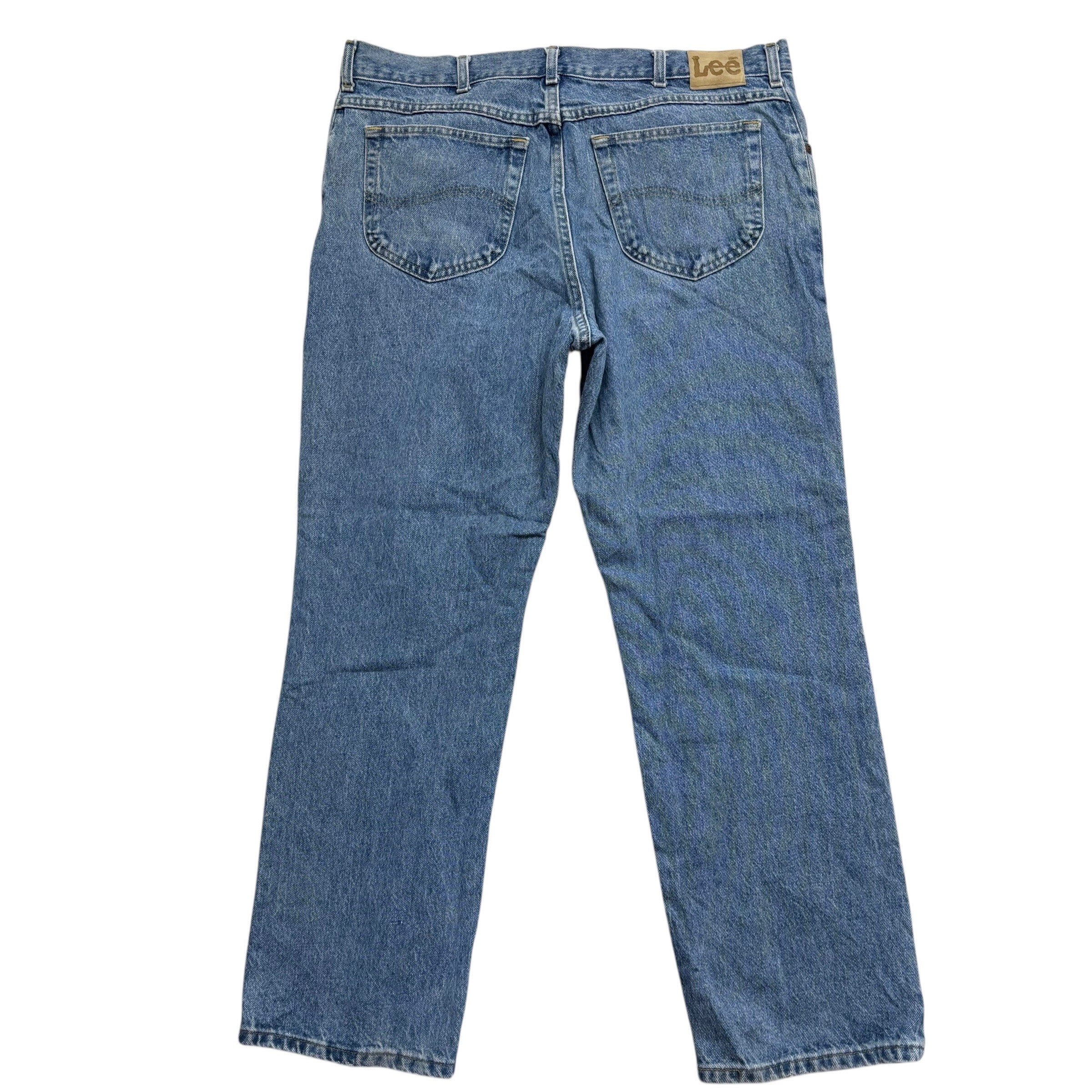 Lee Jeans W38 L30 Mens Light Blue Regular Straight Fit Vintage Denim (E)