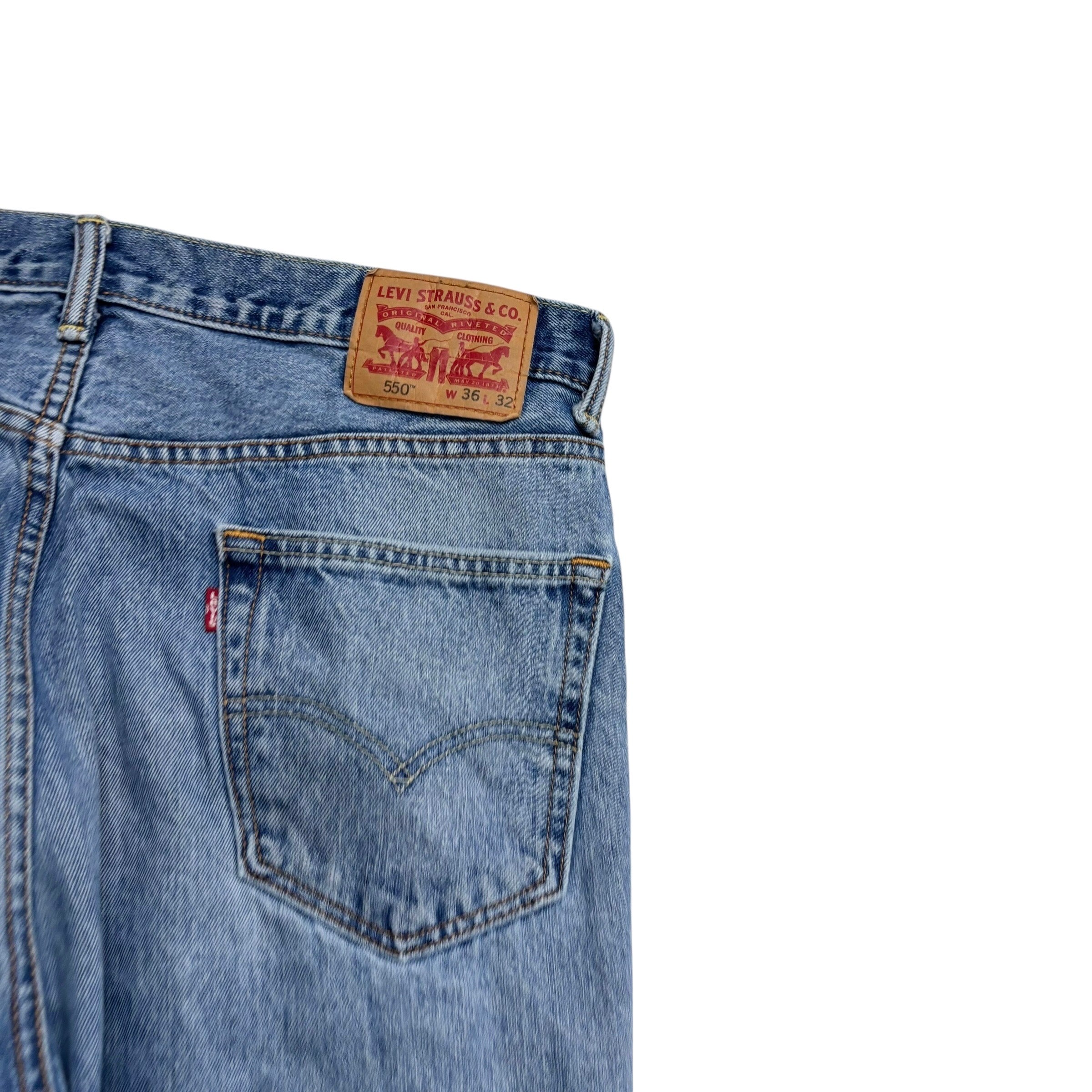 Levis 550 Jeans W36 L32 Mens Light Blue Baggy Relaxed Straight Fit Denim