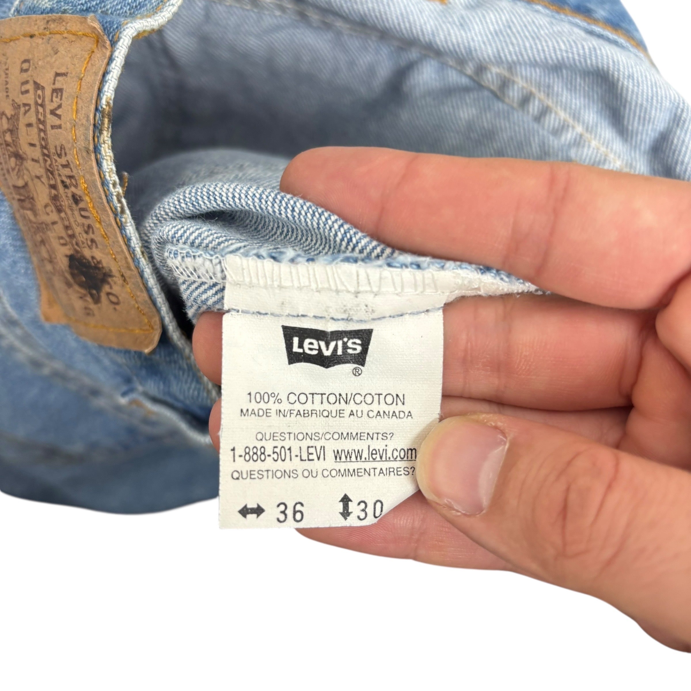 Levis Jeans W36 L31 Mens Light Blue Regular Straight Fit Vintage Denim (F)