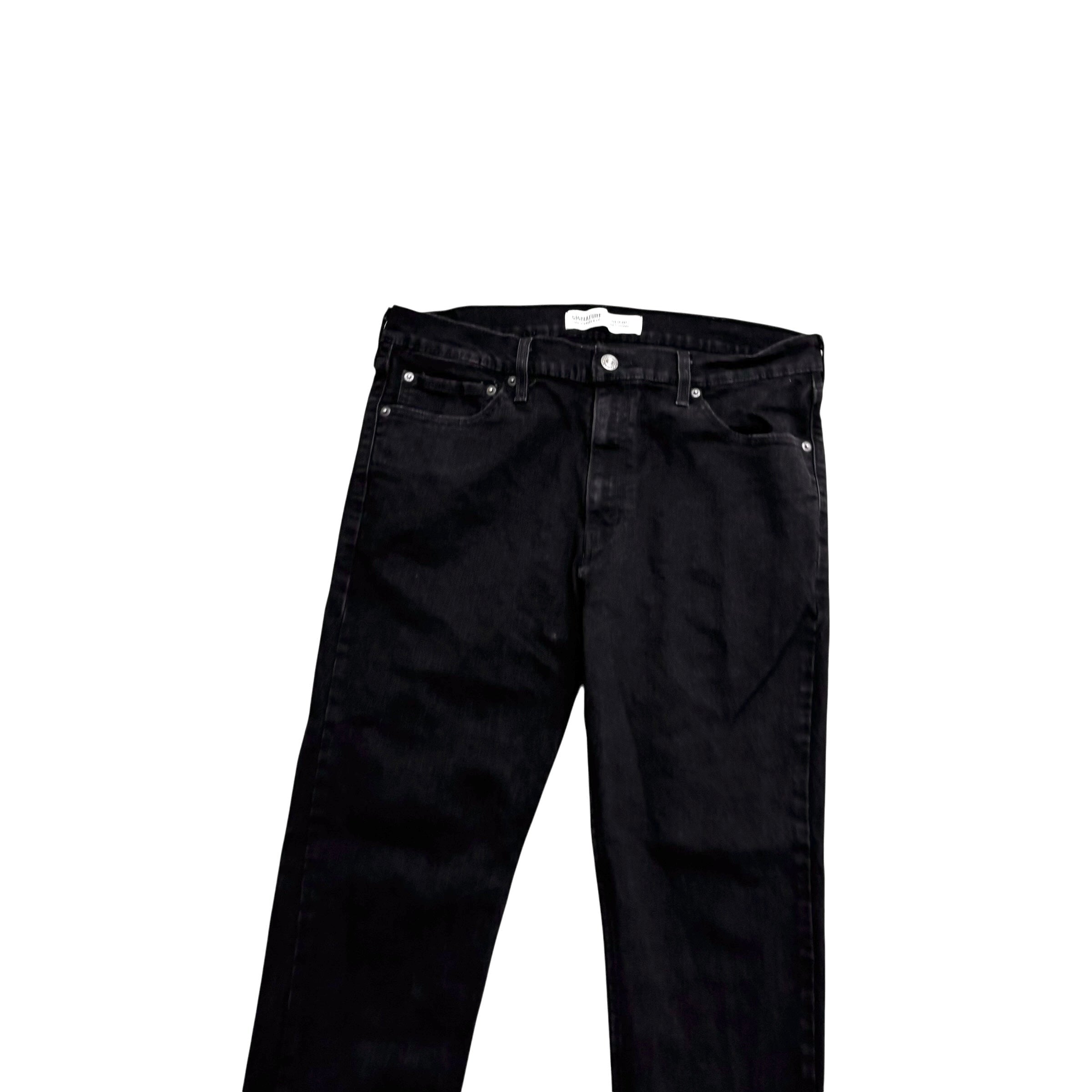 Levis Signature Jeans W36 L32 Mens Black Skinny Fit Stretch Denim (E)