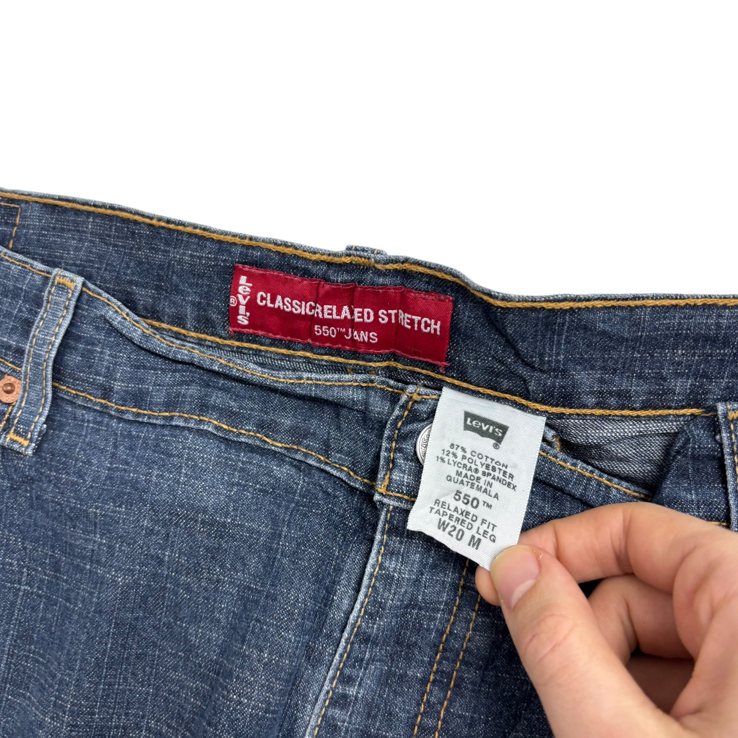 Levis 550 Jeans W40 L32 Womens Dark Blue Relaxed Tapered Stretch (E)