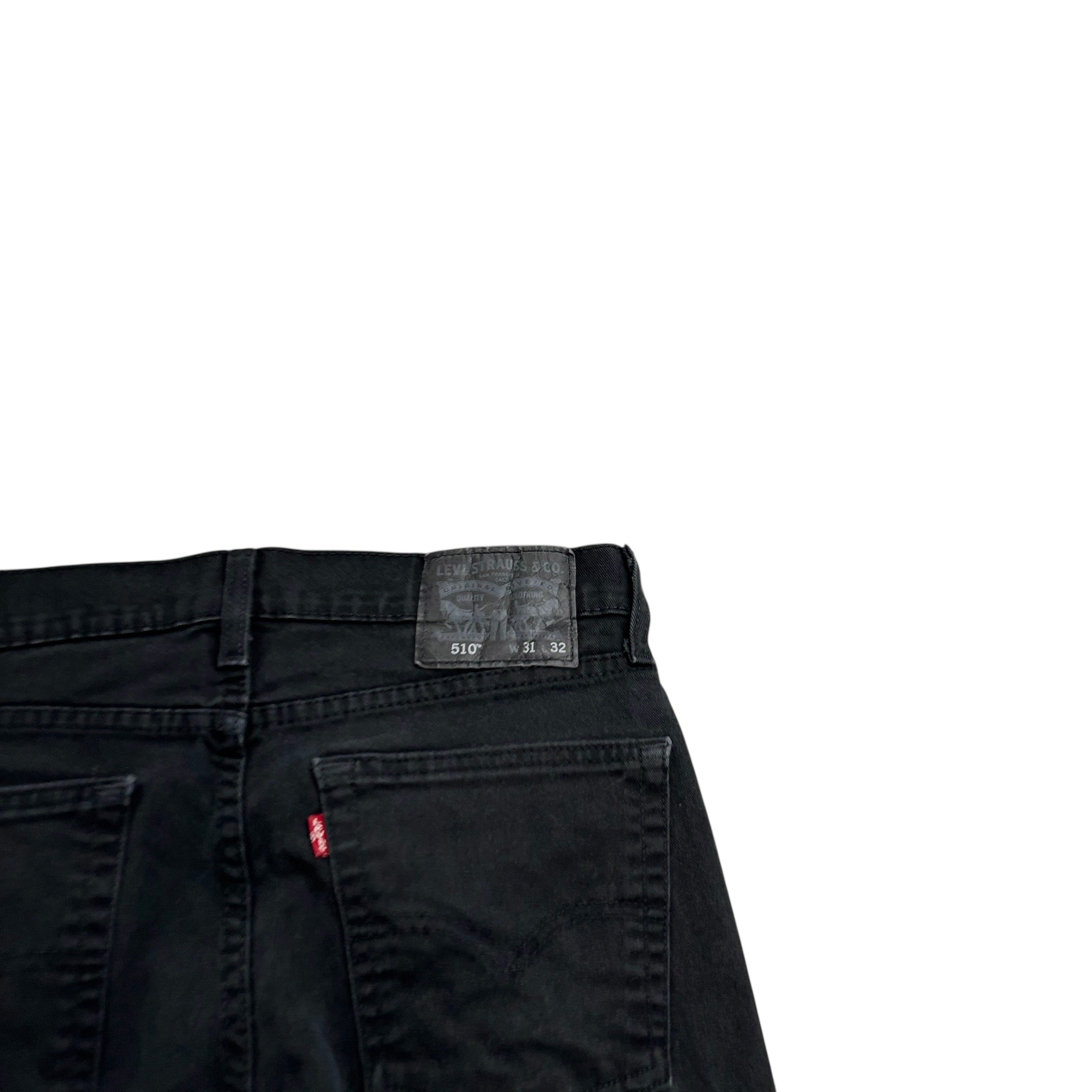 Levis 510 Jeans W31 L31 Mens Black Skinny Fit Stretch Denim (F)