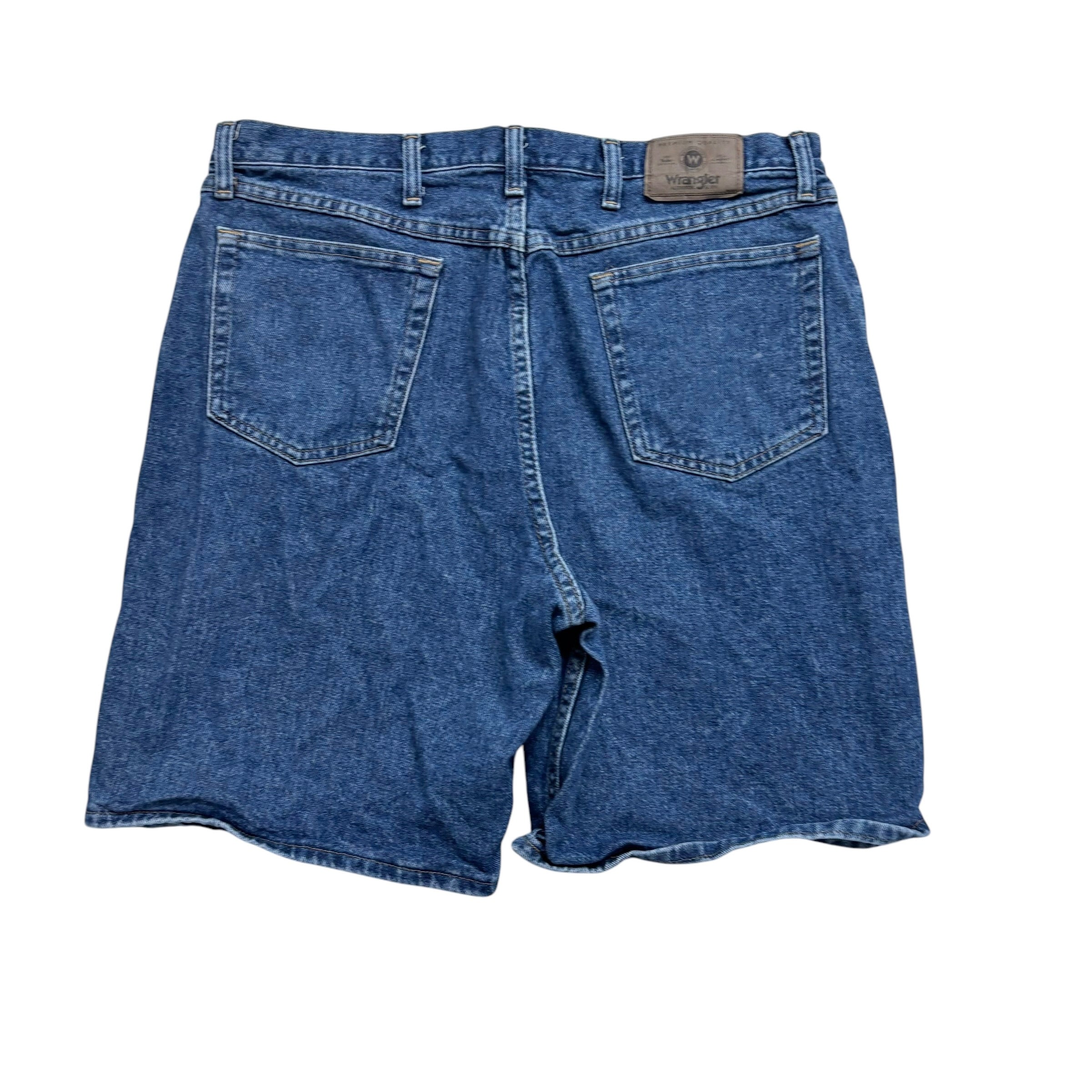 Wrangler Baggy Jorts W38 Mens Denim Shorts Mid Blue Relaxed Fit (E)