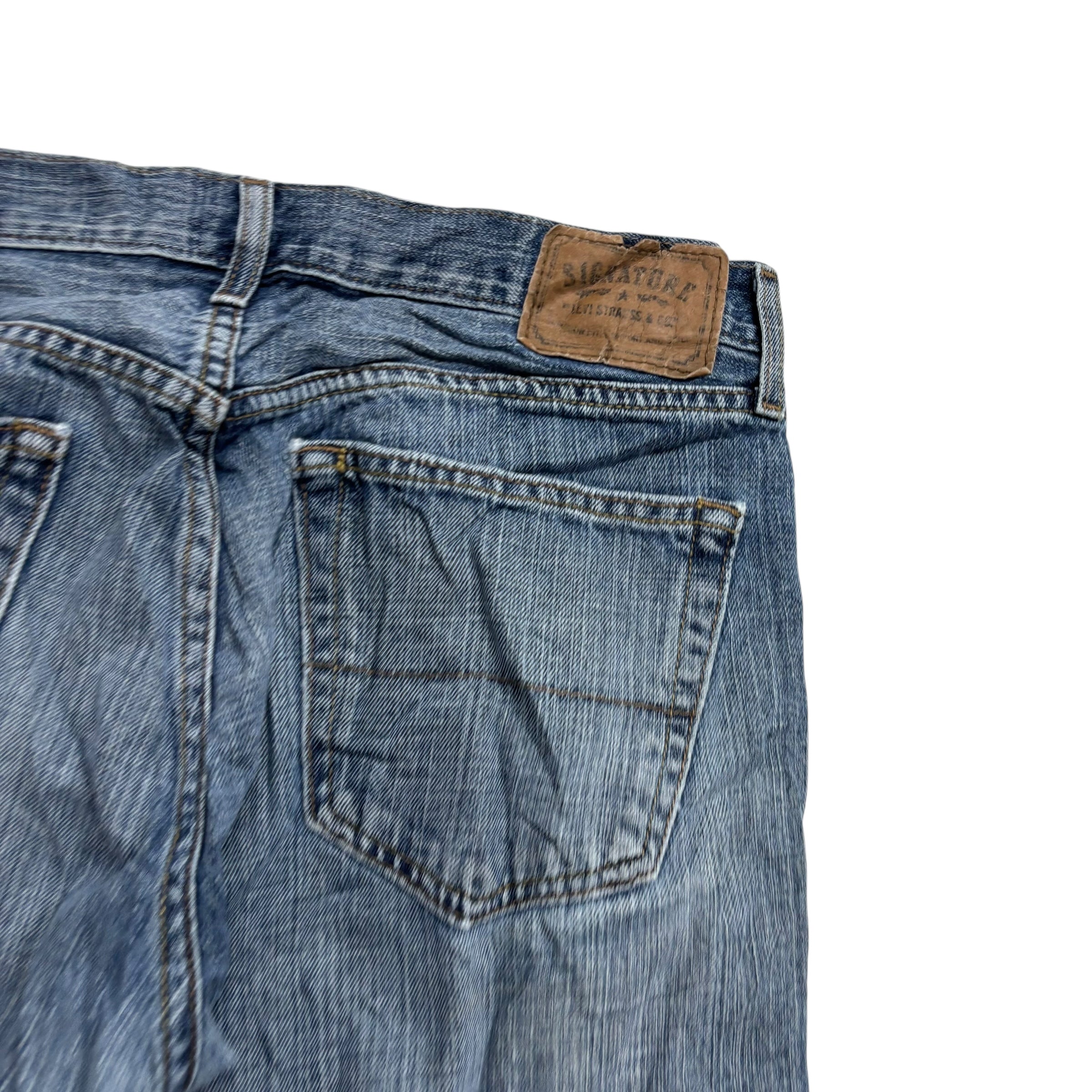 Levis Signature Jeans W34 L30 Mens Mid Blue Regular Straight Fit Vintage