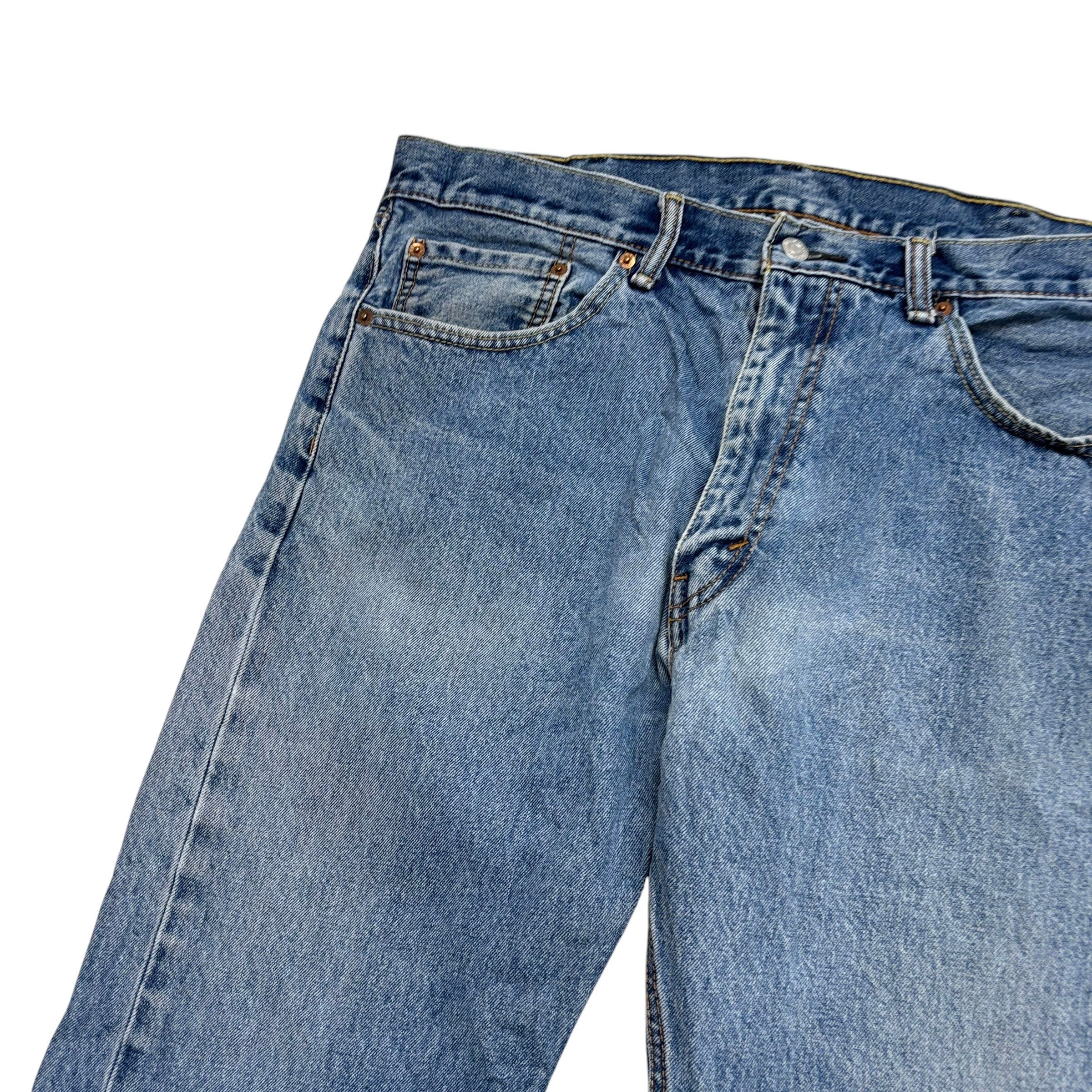Levis 505 Jeans W38 L29 Mens Mid Blue Regular Straight Fit Denim