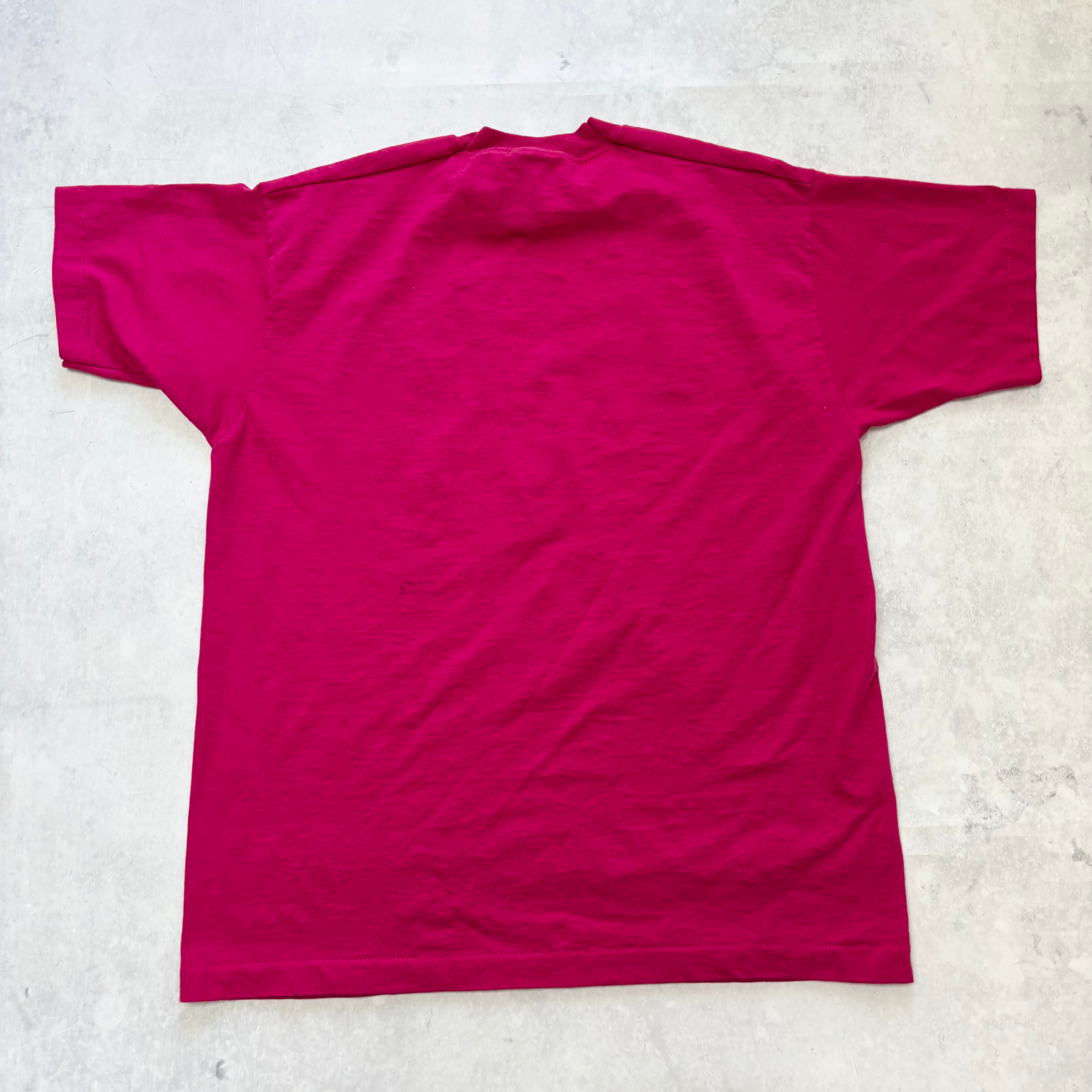 Vintage T Shirt Mens Large Pink Single Stitch Graphic Print 90s