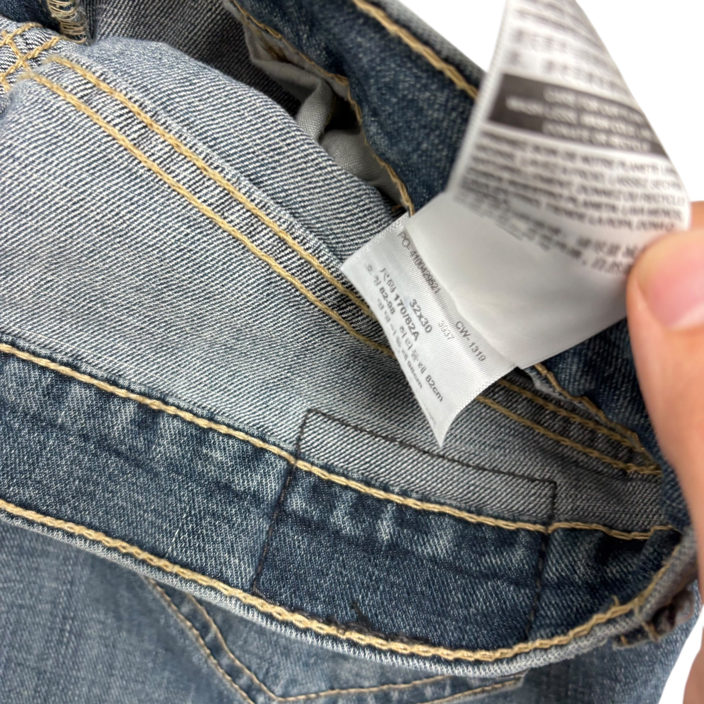 Levis Signature Jeans W32 L30 Mens Dark Blue Relaxed Straight Stretch Denim (E)