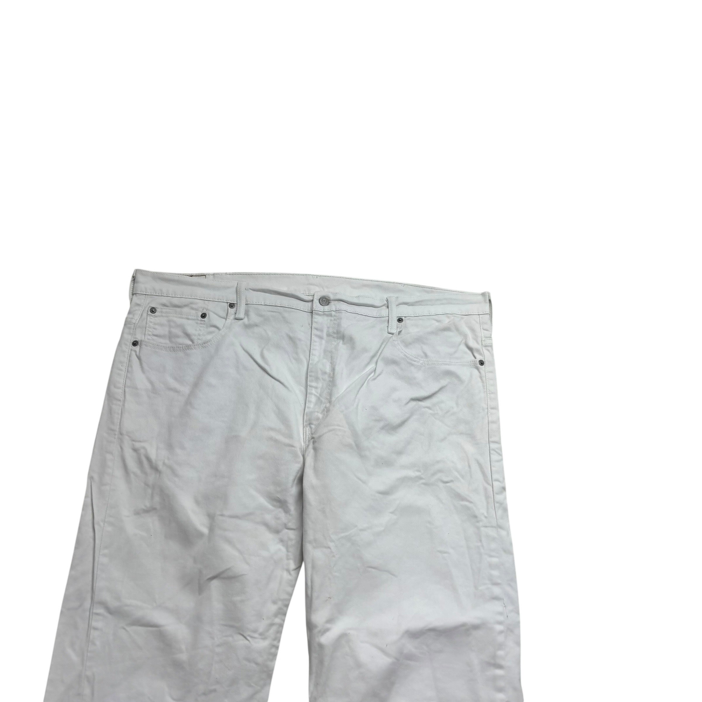 Levis 569 Jeans W44 L29 Mens White Baggy Relaxed Straight Fit Stretch Denim (F)