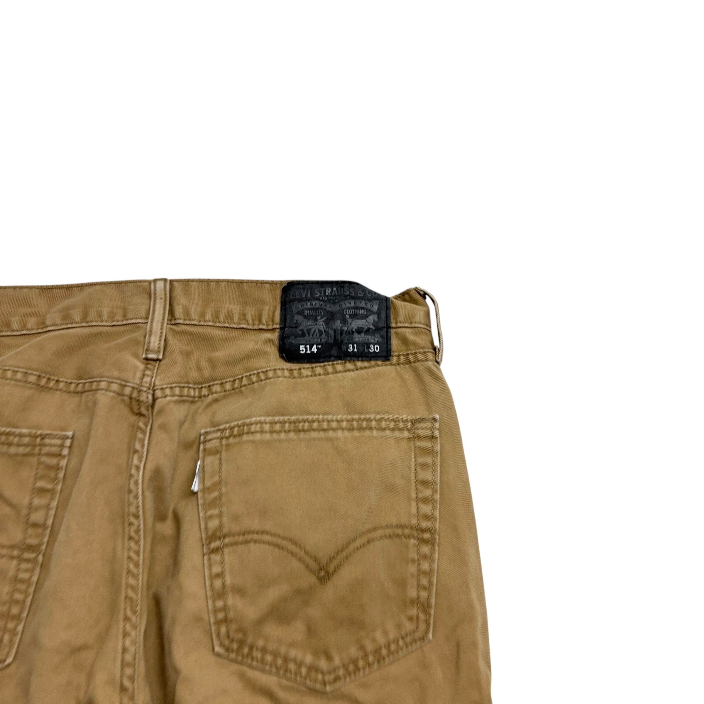 Levis 514 Trousers W31 L30 Mens Tan Regular Straight Fit Pants
