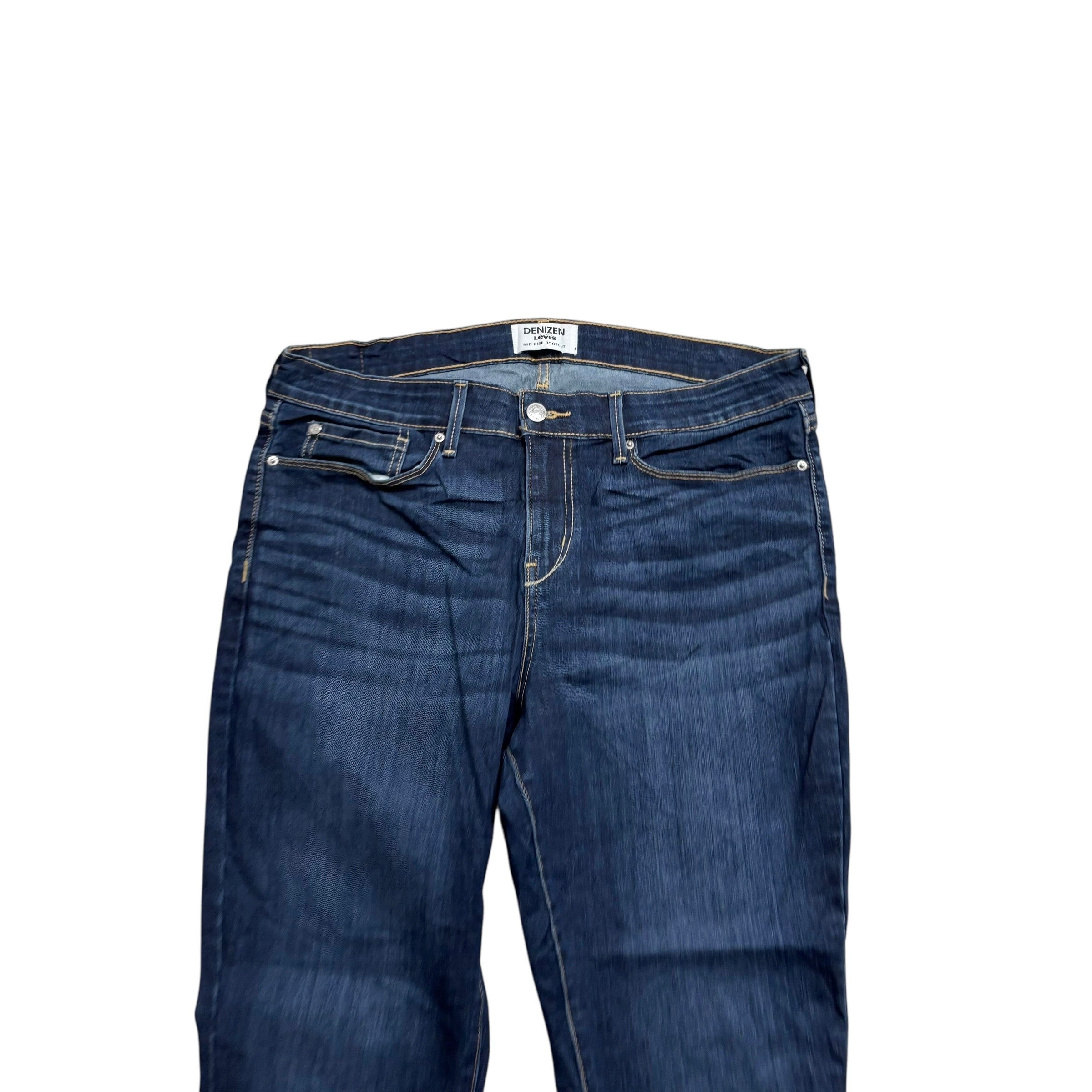 Levis Denizen Jeans W33 L27 Womens Mid Rise Bootcut Dark Blue Stretch (E)