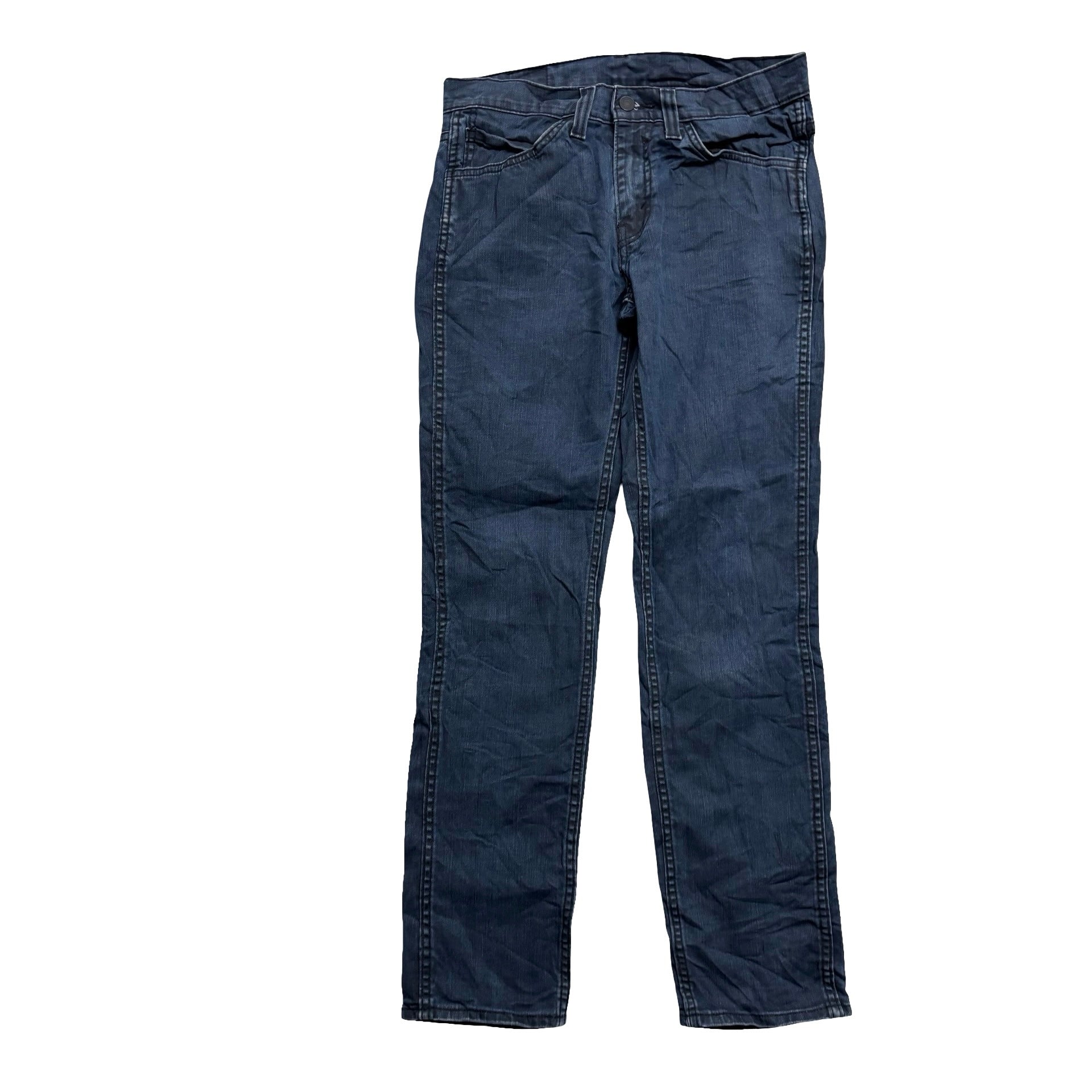 Levis 511 Jeans W30 L30 Mens Waxed Navy Blue Slim Fit Stretch Denim (E)