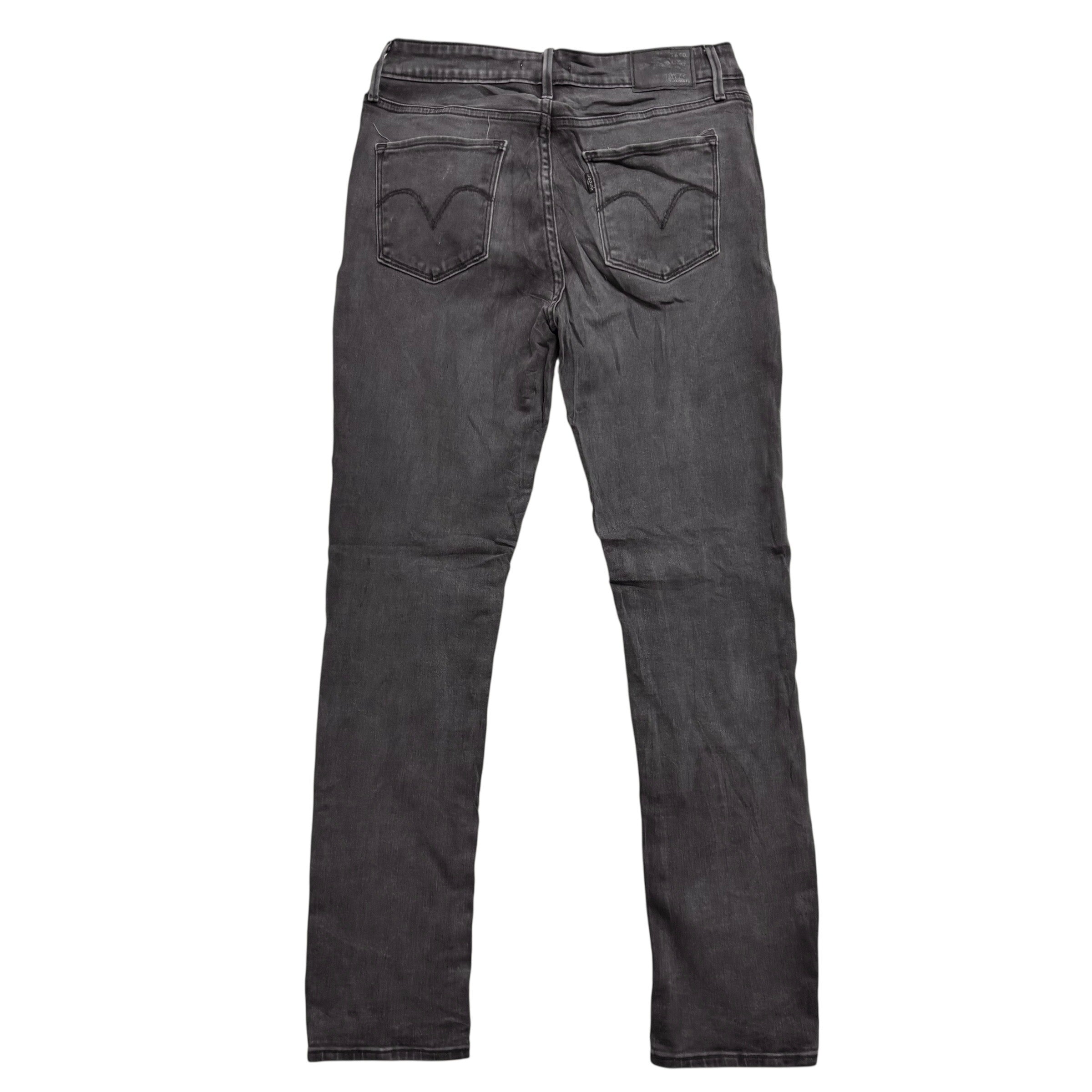 Levis Jeans W29 L30 Womens Mid Rise Skinny Fit Black Stretch Denim