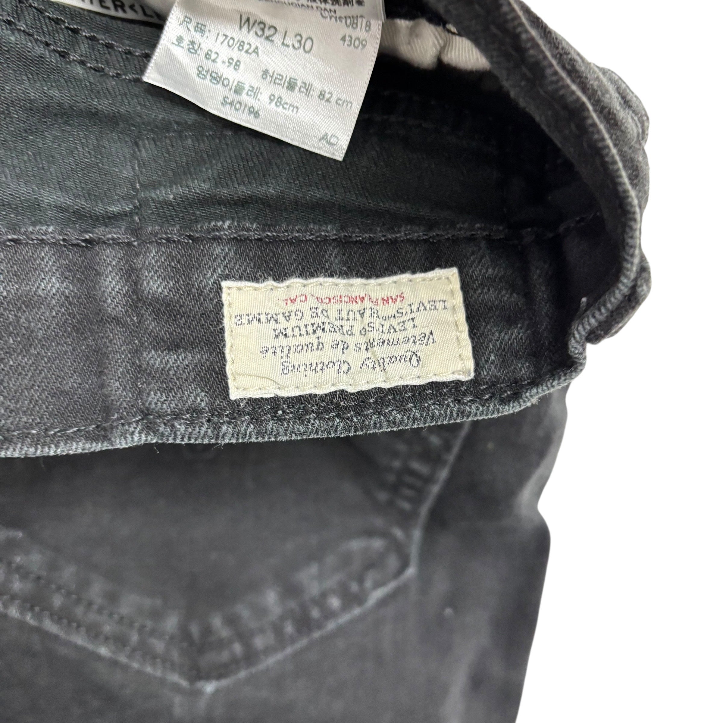 Levis 512 Jeans W31 L28 Mens Black Slim Tapered Fit Stretch Denim (E)